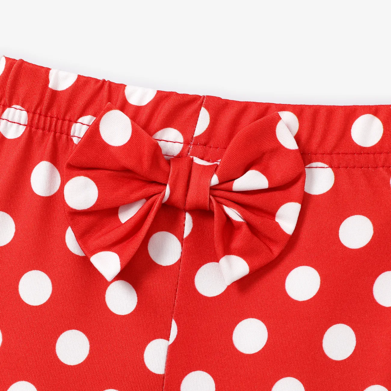 Baby Girl Bow Front Polka Dots Pants Leggings Red big image 1