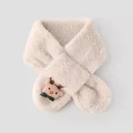 Children's Christmas imitation rabbit fur warm scarf Cameo brown