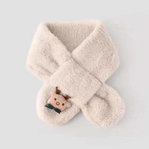 Sciarpa calda di pelliccia di coniglio imitazione di Natale per bambini