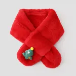 Children's Christmas imitation rabbit fur warm scarf Red