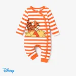 Disney Winnie the Pooh Baby Girl/Boy Stripe & Character Print Long-sleeve Jumpsuit  Orange