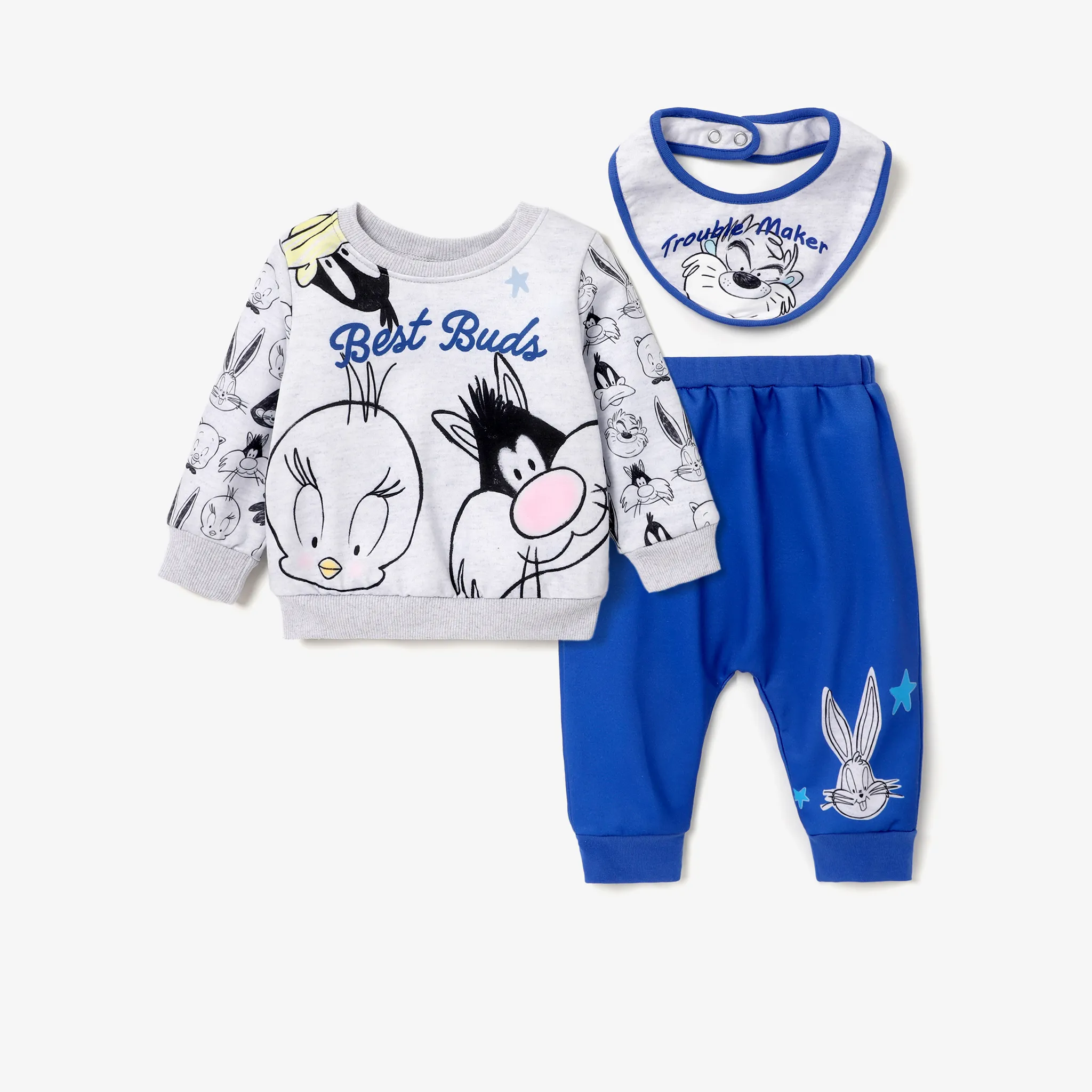 Looney Tunes أطقم مواليد رجالي كم طويل شخصيات  image 3