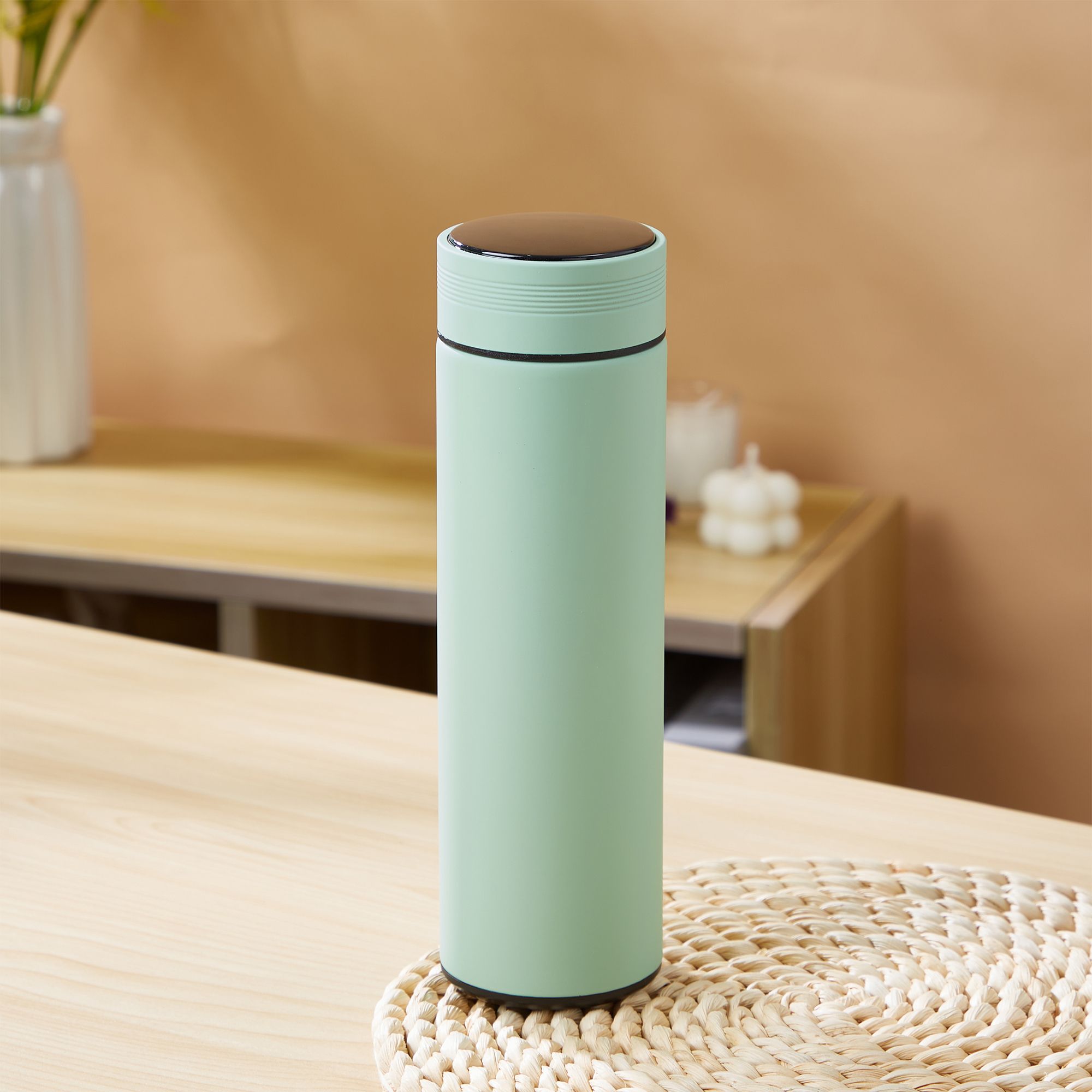 Morandi Color Stainless Steel Thermos Bottle with Intelligent Temperature Measurement Function