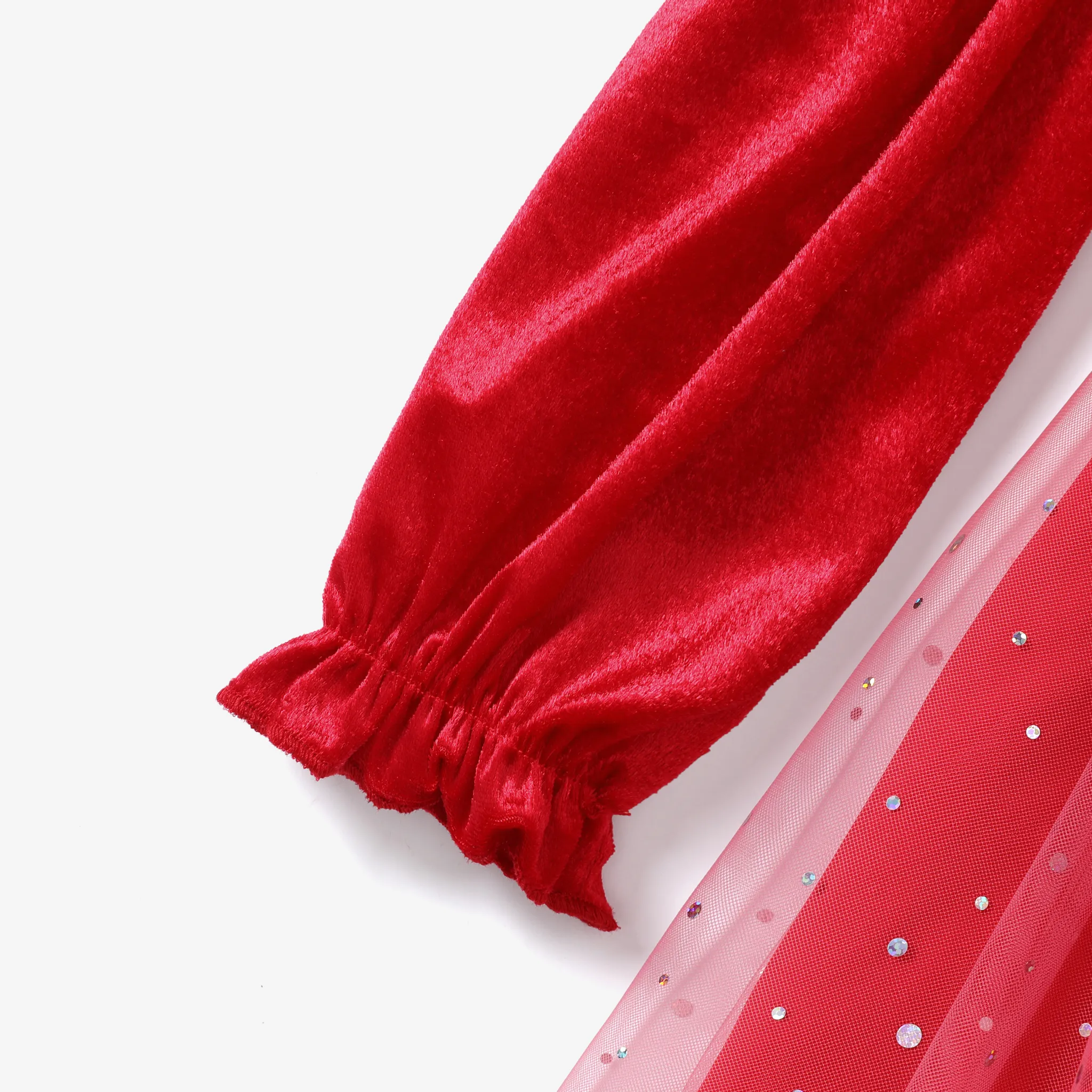 2pcs Kid Girls Sweet Puff Sleeve Multi-layered Star Mesh Dress   image 4