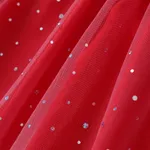 2pcs Kid Girls Sweet Puff Sleeve Multi-layered Star Mesh Dress   image 5