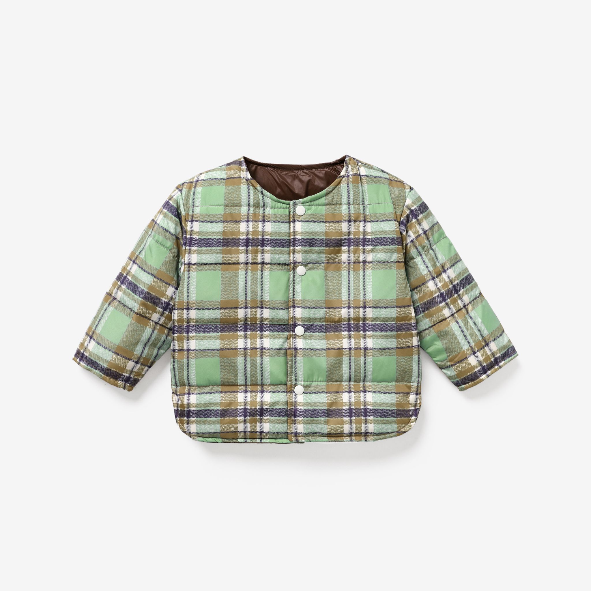 Toddler Girl/Boy Bear Animal Grid Pattern Loose Fit Button Cotton Jacket