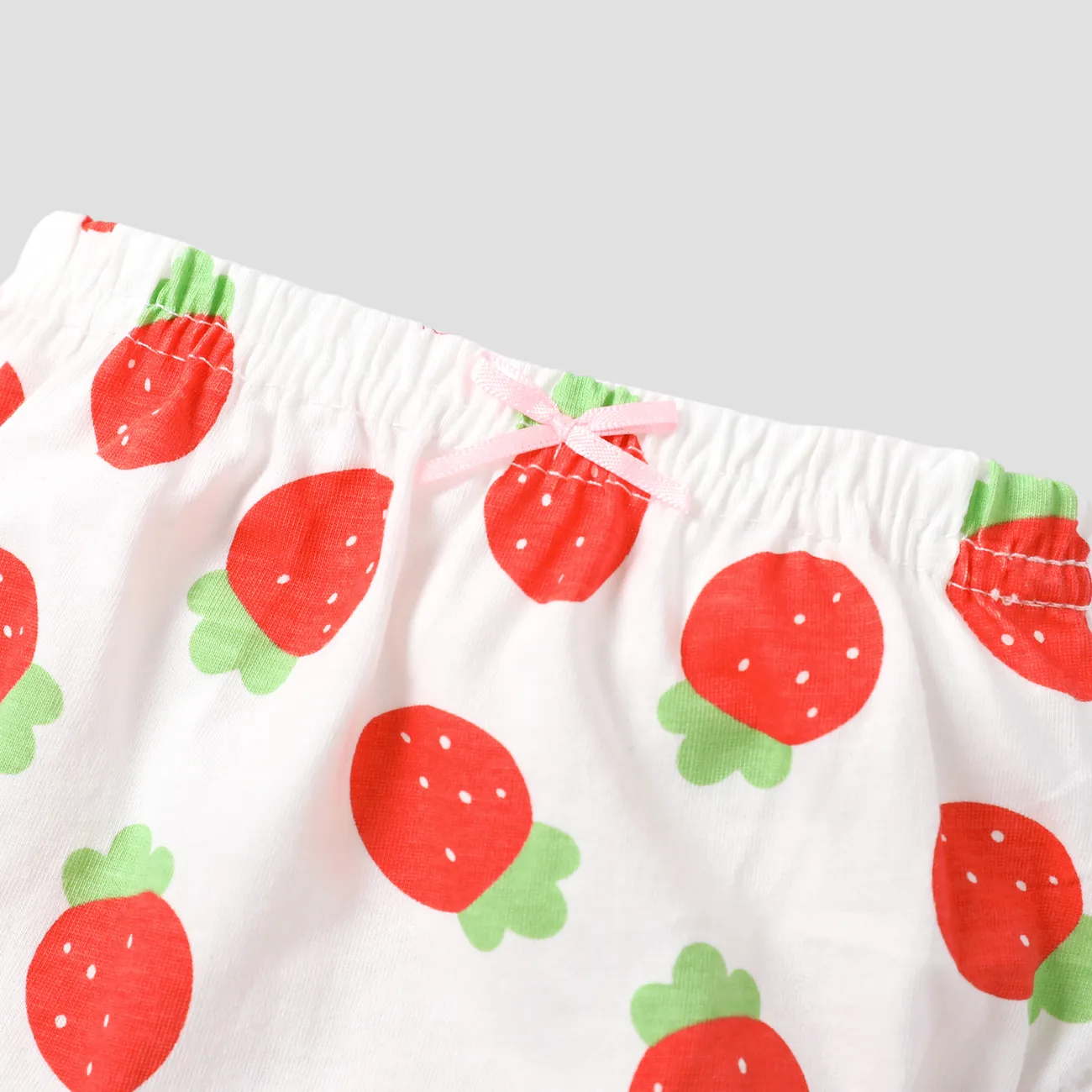 مجموعة ملابس داخلية للفتيات بحواف فطرية ومصنوعة من 100٪ قطن، تحتوي على فواكه وخضروات حلوة. أحمر big image 1