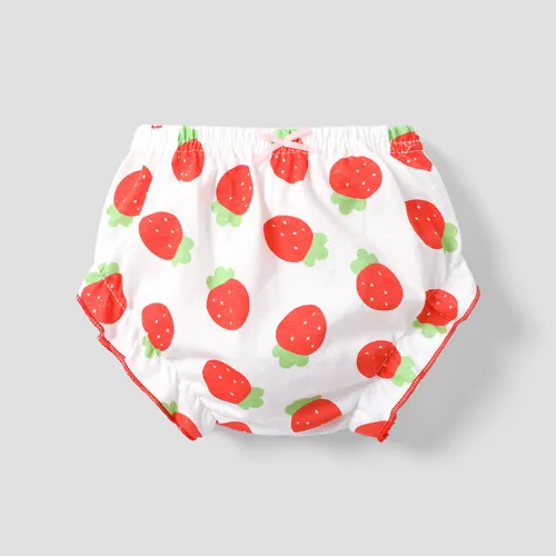Conjunto de ropa interior para niñas con diseño de frutas y verduras dulces - 100% algodón