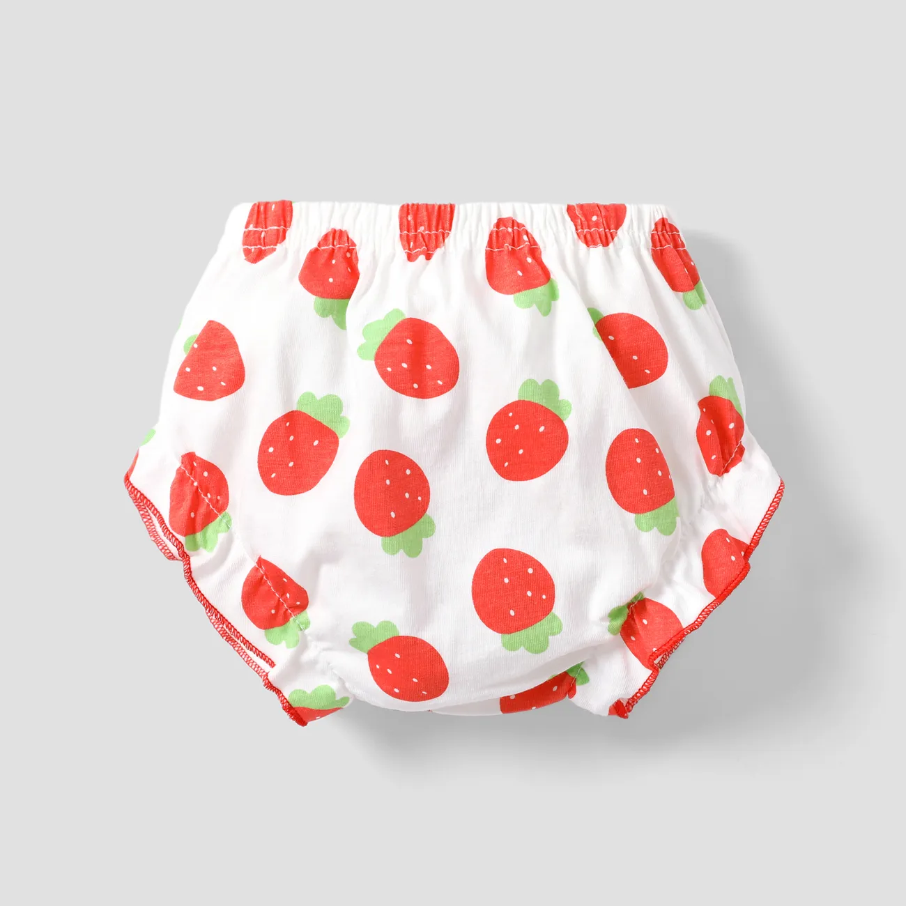 Ensemble de sous-vêtements pour filles avec des fruits et légumes doux - 100 % coton Rouge big image 1