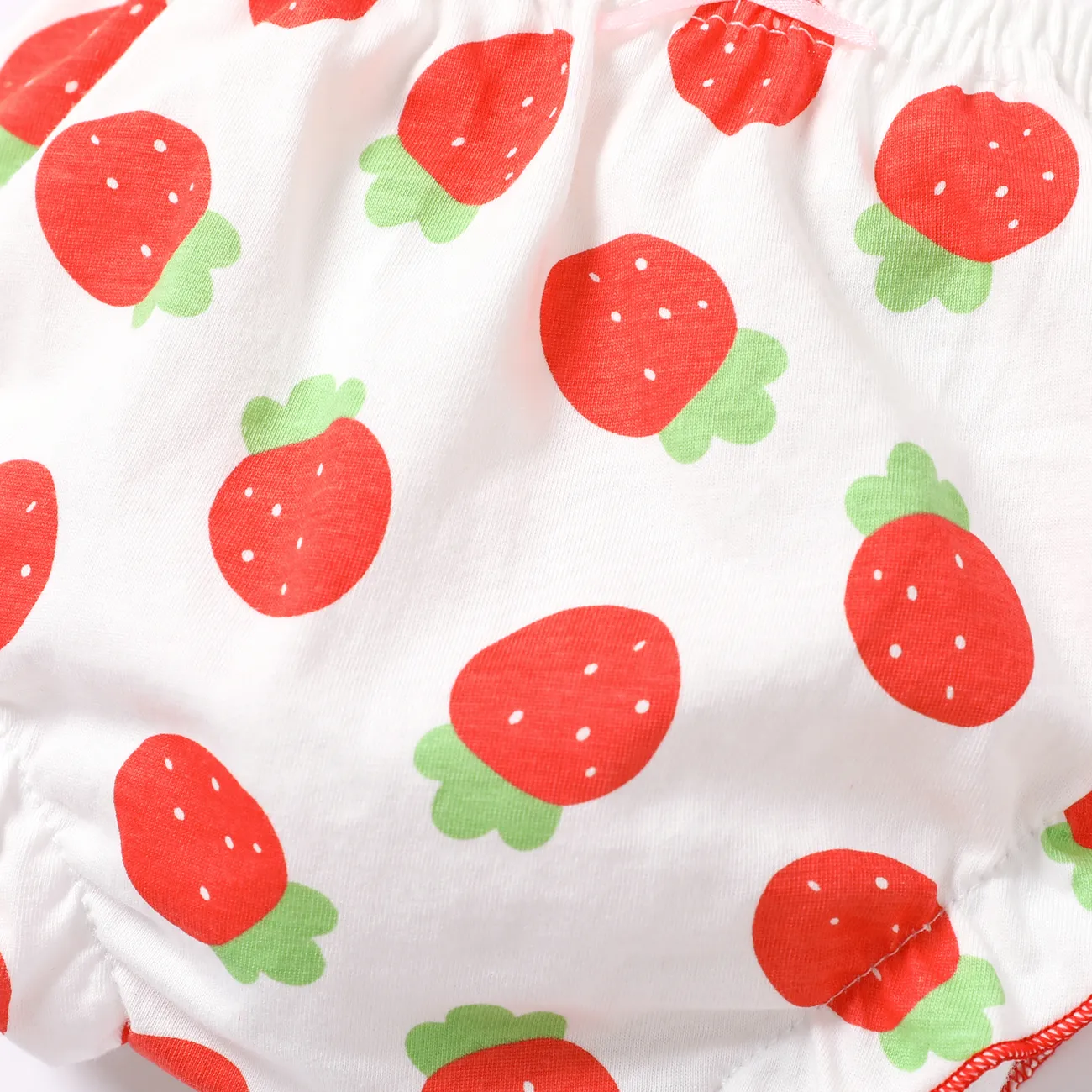 Conjunto de lingerie infantil de frutas doces e legumes - 100% algodão, acabamento em cogumelo. Vermelho big image 1