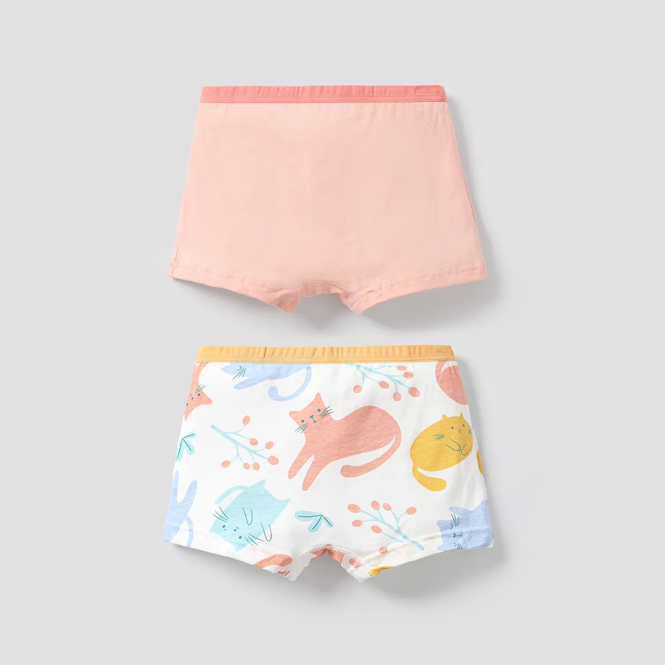 2-Pack Toddler/Kid Girl Animal-themed Cotton Fabric Stitching Underwear Pink big image 1