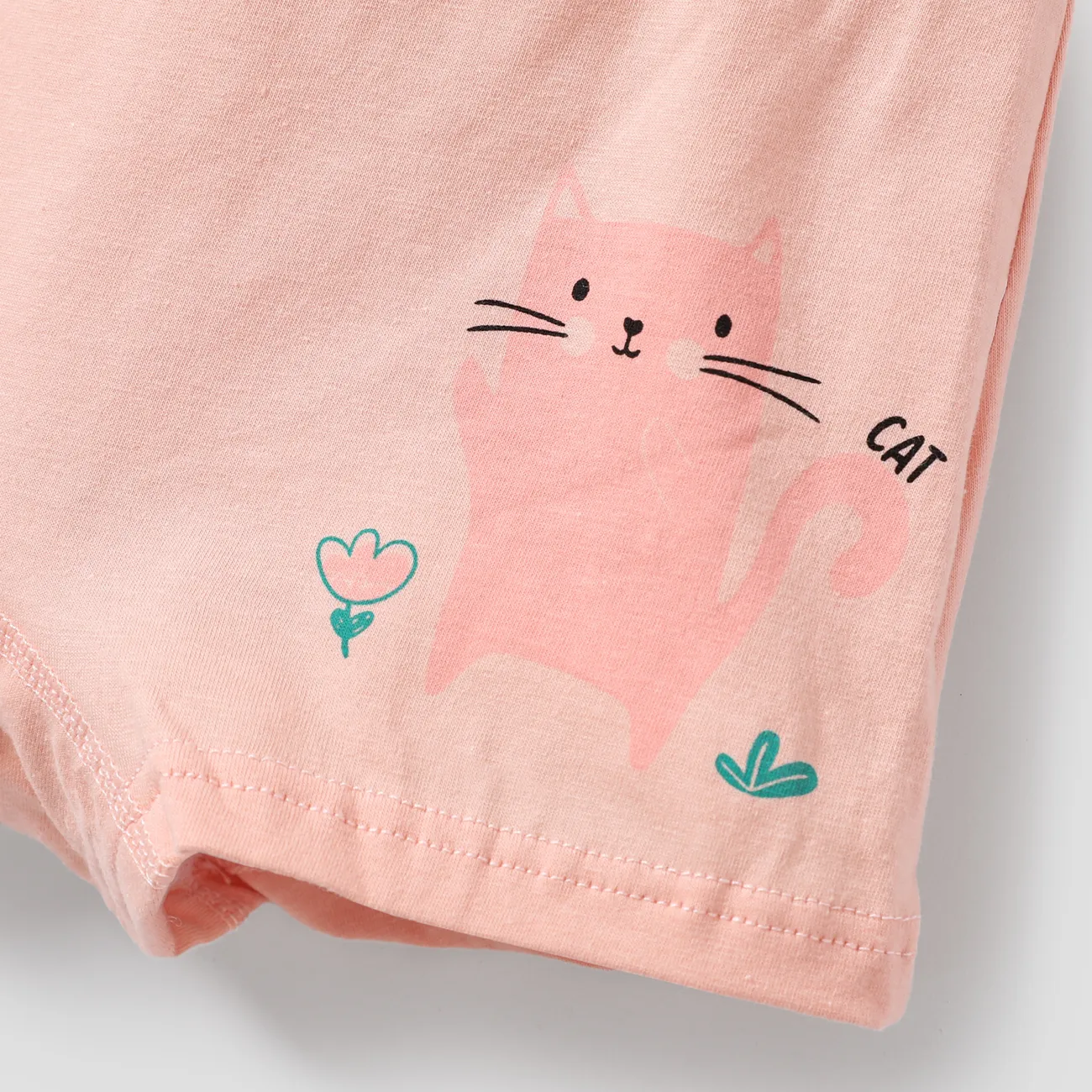 2er-Pack Kleinkind-/Kind-Mädchen-Unterwäsche mit Tiermotiven aus Baumwollstoff rosa big image 1