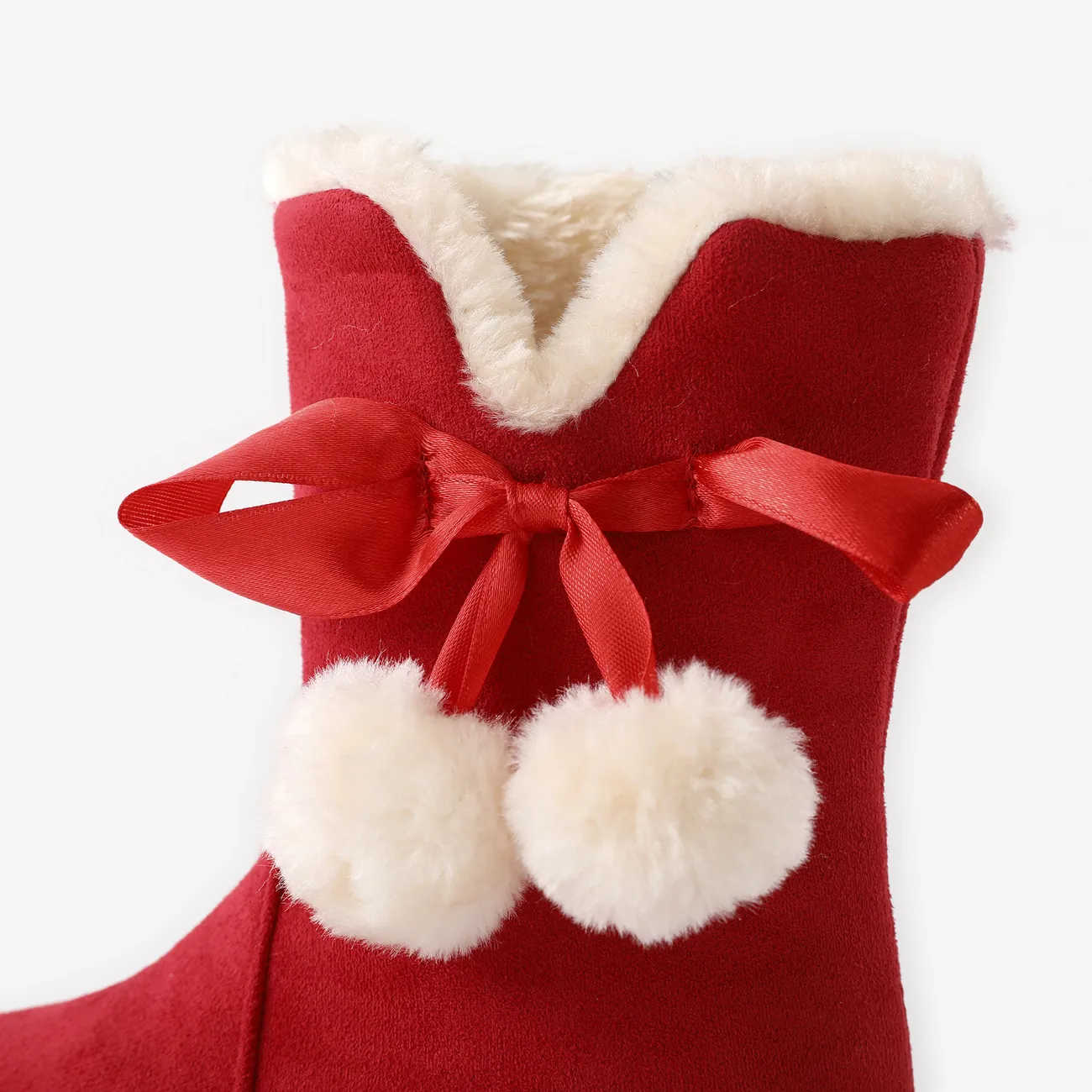Toddler / Kid Christmas Pom Pom Decor Red Snow Boots Red big image 1