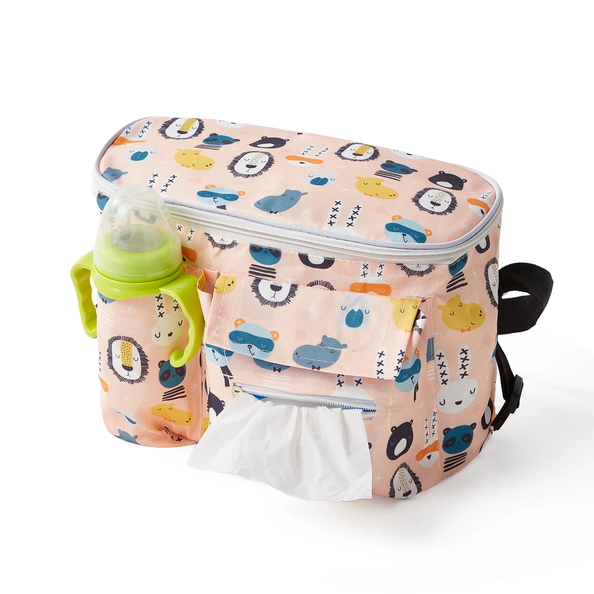 Baby Stroller Organizer Bag: Multifunctional Storage Solution for On-the-Go Moms Pink image 3