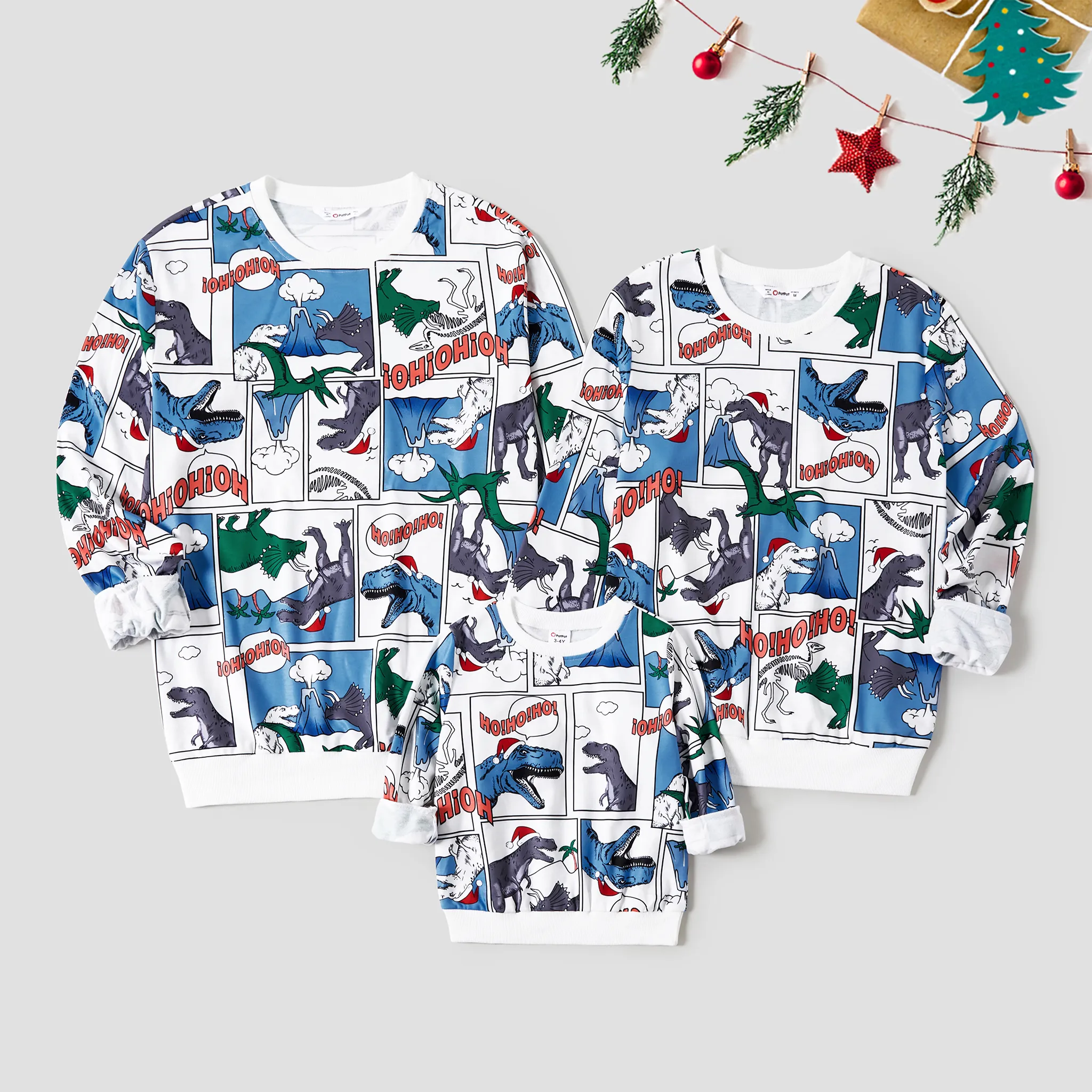 Family Matching Dinosaur All-over Print Long Sleeve Tops  image 2