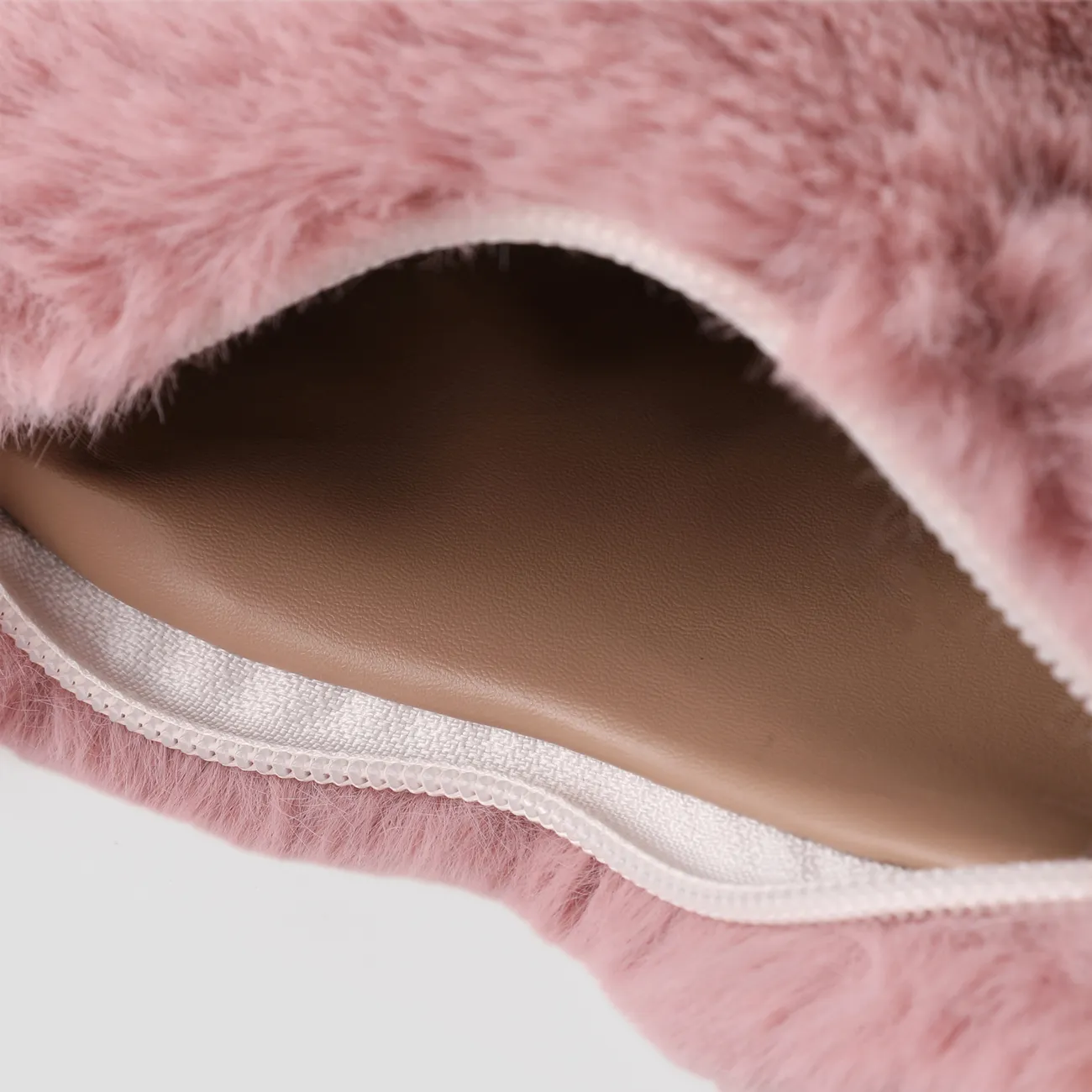 Children/adult Stylish Plush Heart Handbag Mauve Pink big image 1