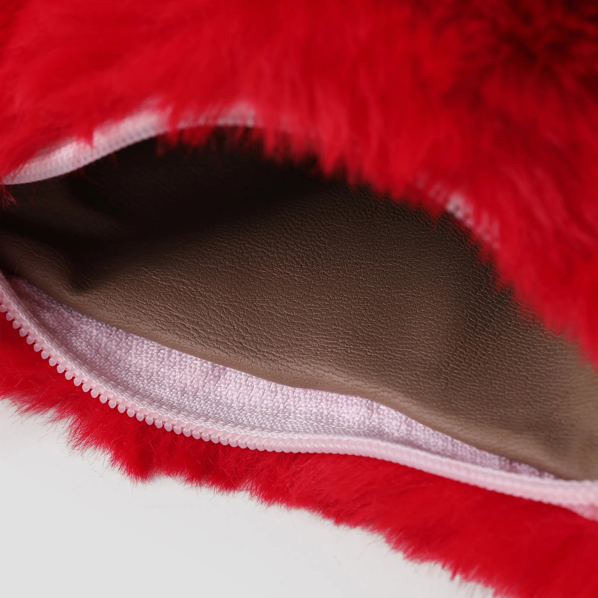 Children/adult Stylish Plush Heart Handbag Red image 4