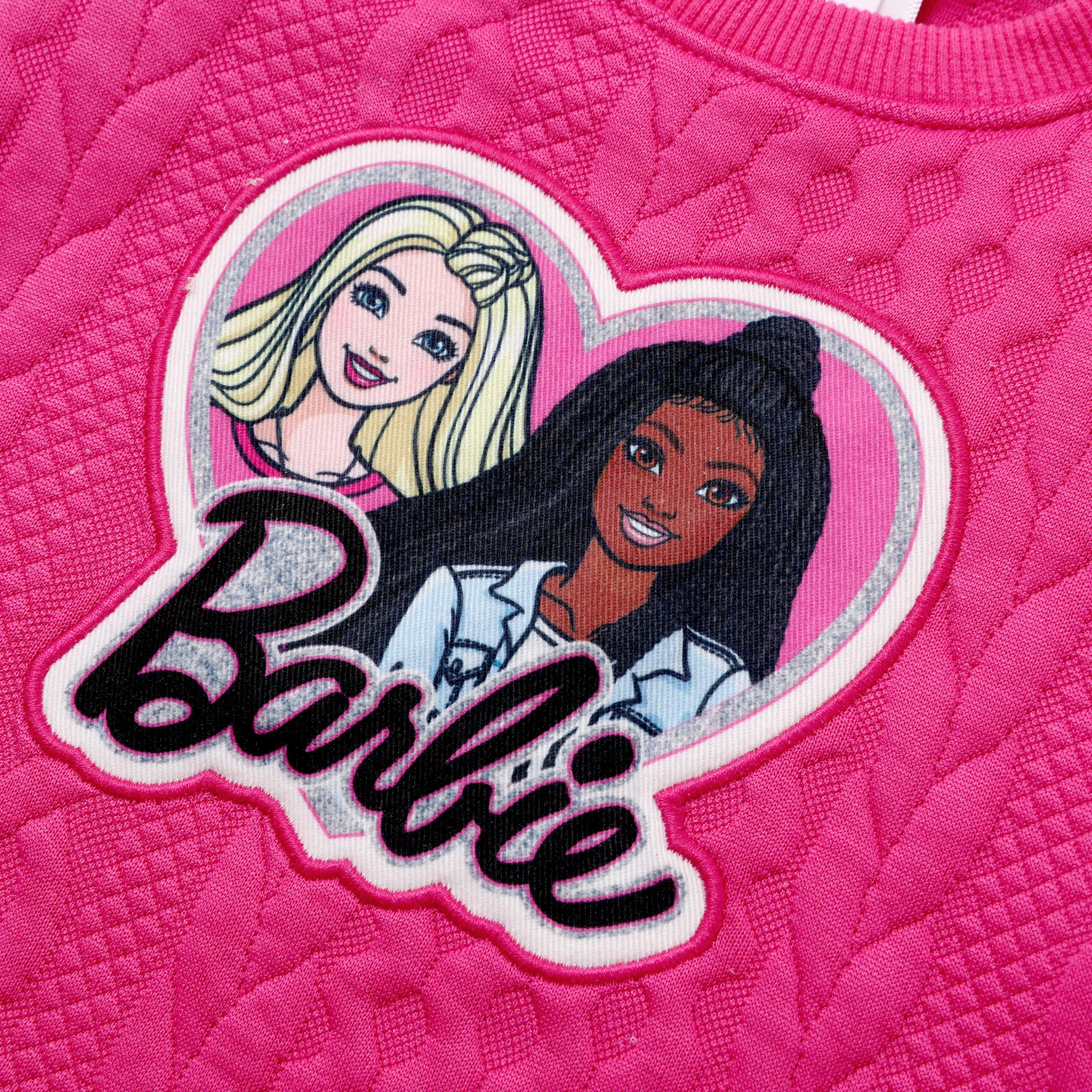 Barbie بدلة تنورة 2 - 6 سنوات حريمي كم طويل طية شخصيات زهري image 4