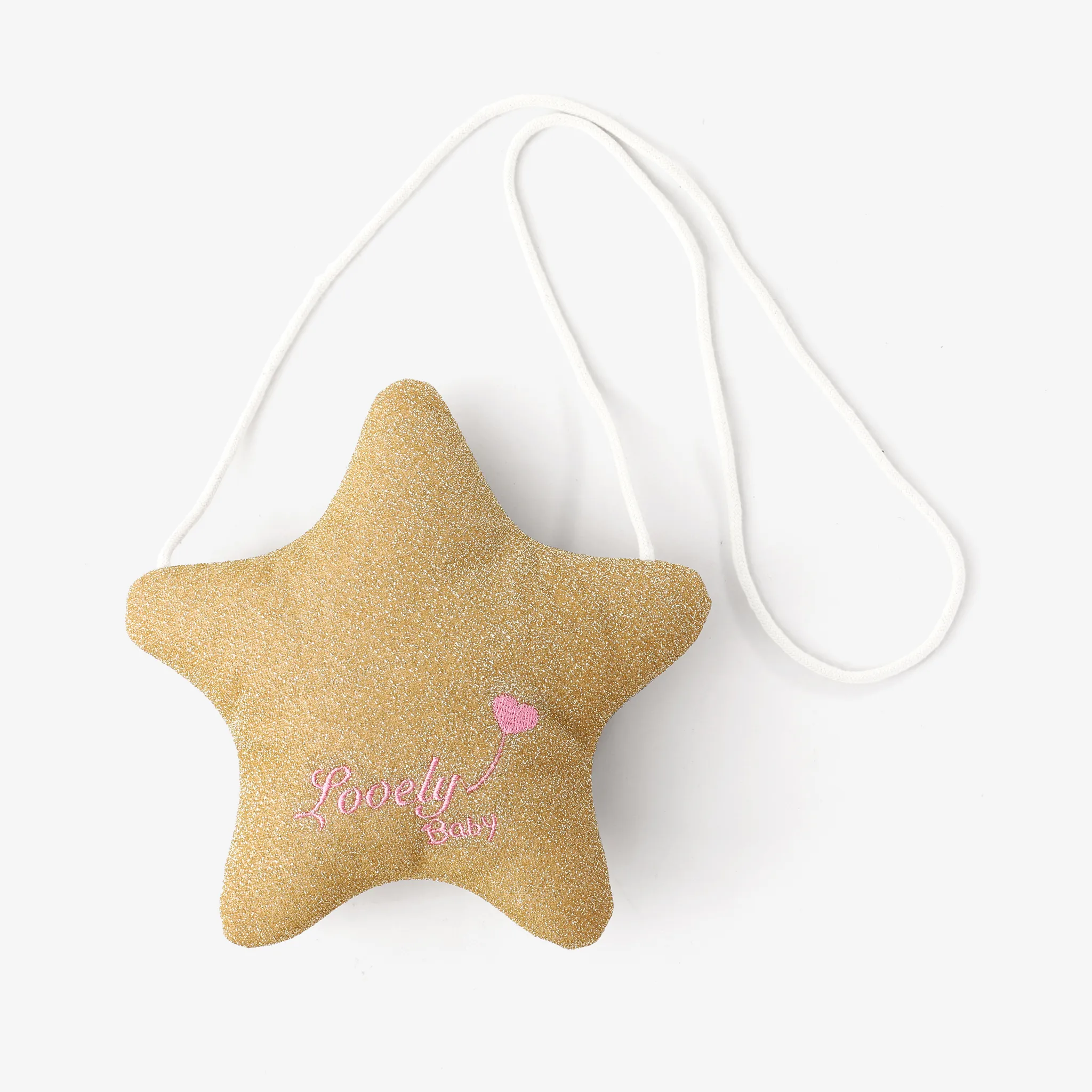 Toddler/kids Stylish shiny five-pointed star crossbody bag Champagne