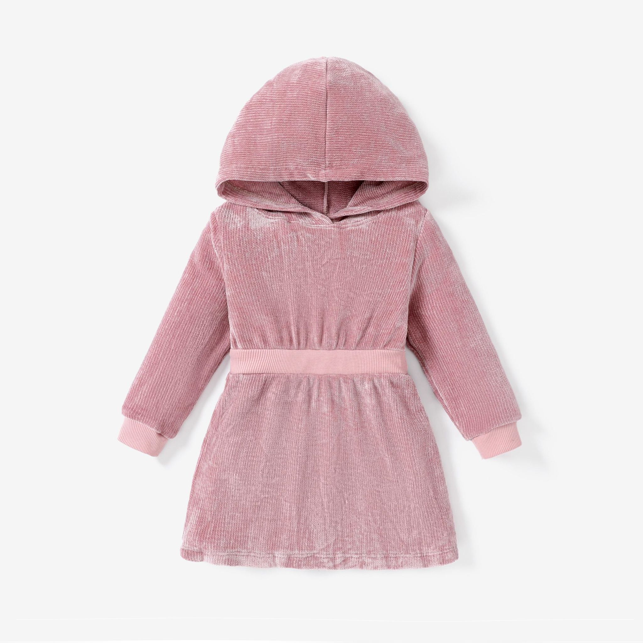 Toddler Girl Robe à Capuche à Manches Longues Solides