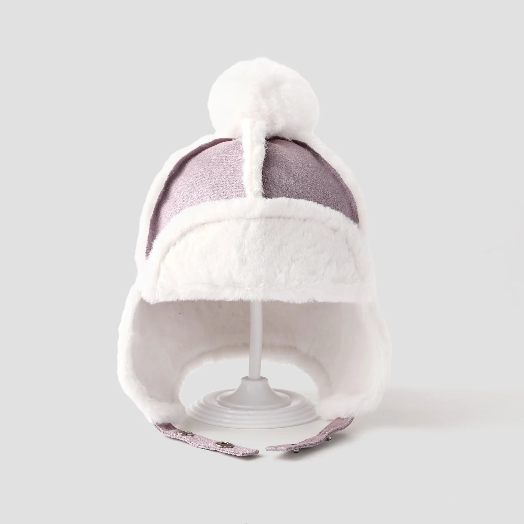 Baby/toddler Winter warm and ear-protecting thickened plush hat Purple