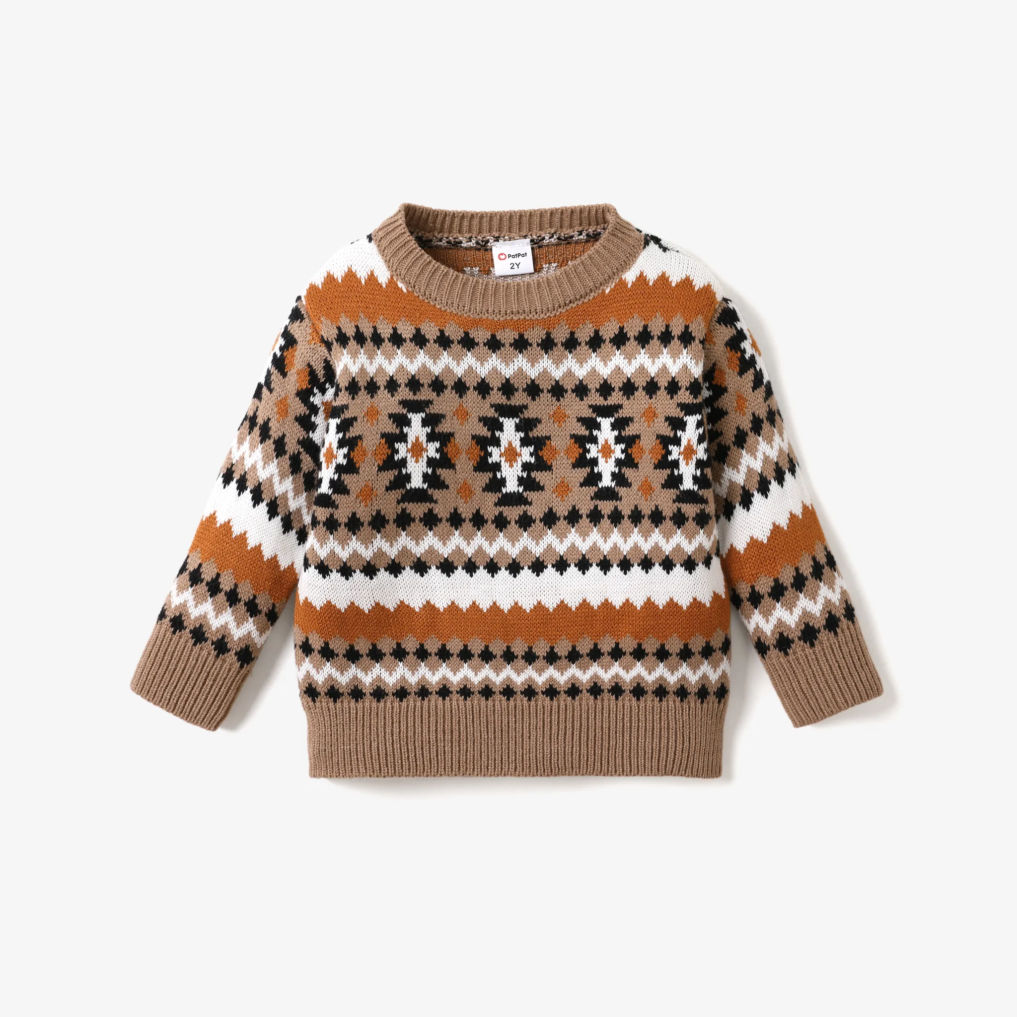Toddler Girl/Boy Romantic Fall Winter Jacquard Geometric Pattern Sweater