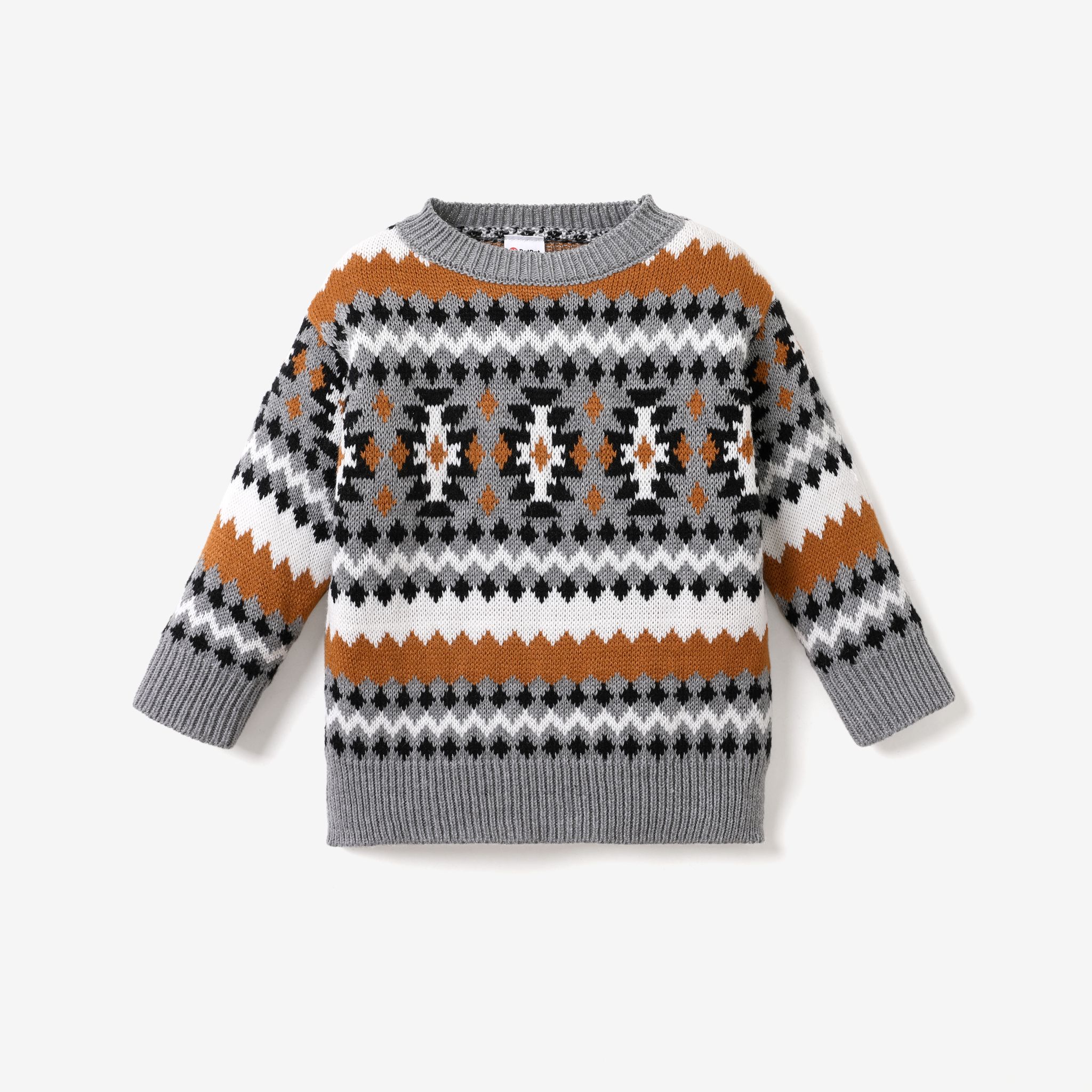 Toddler Girl/Boy Romantic Fall Winter Jacquard Geometric Pattern Sweater