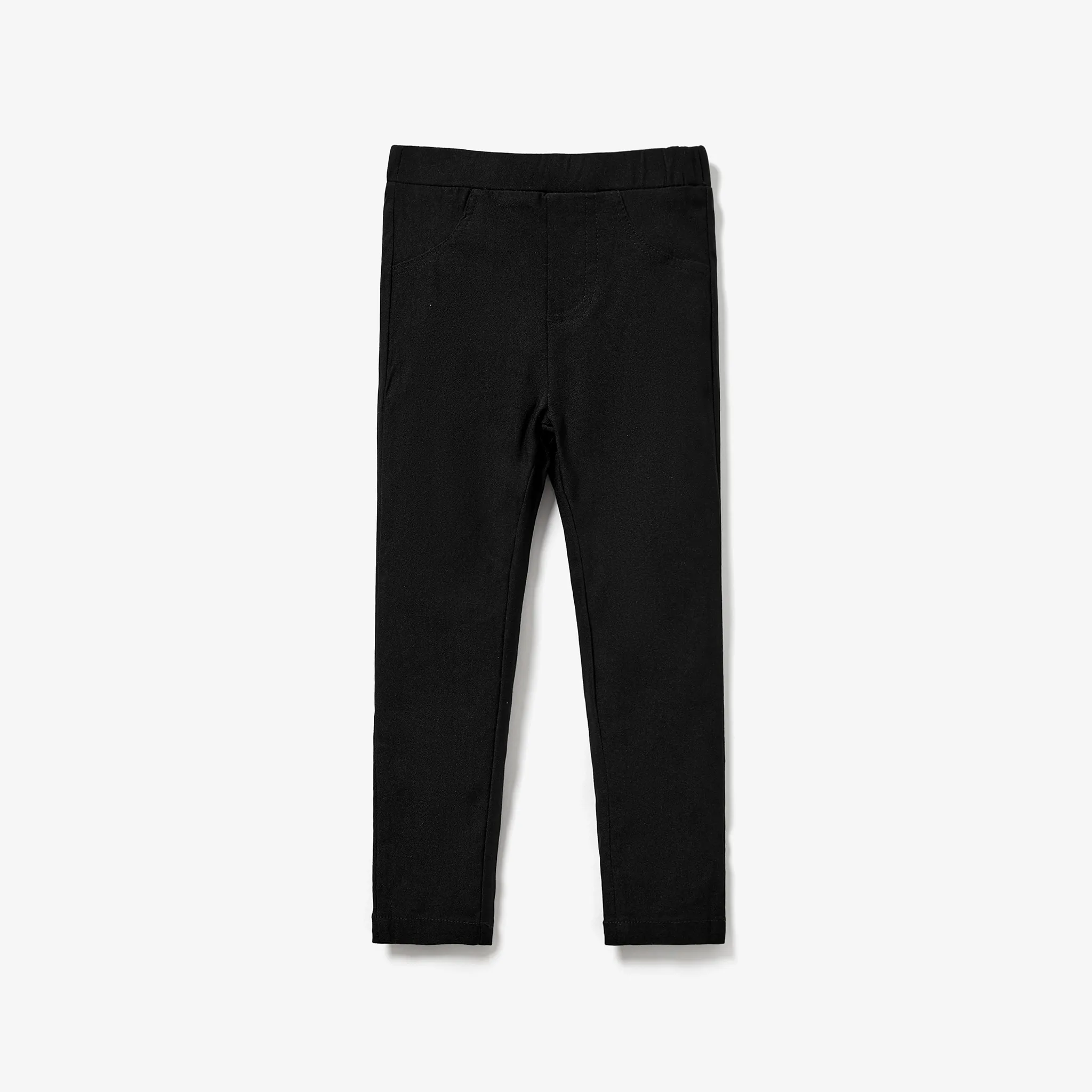 Criança Menina Bolso cosido Básico Leggings/Slim-fit/Bootcut Preto