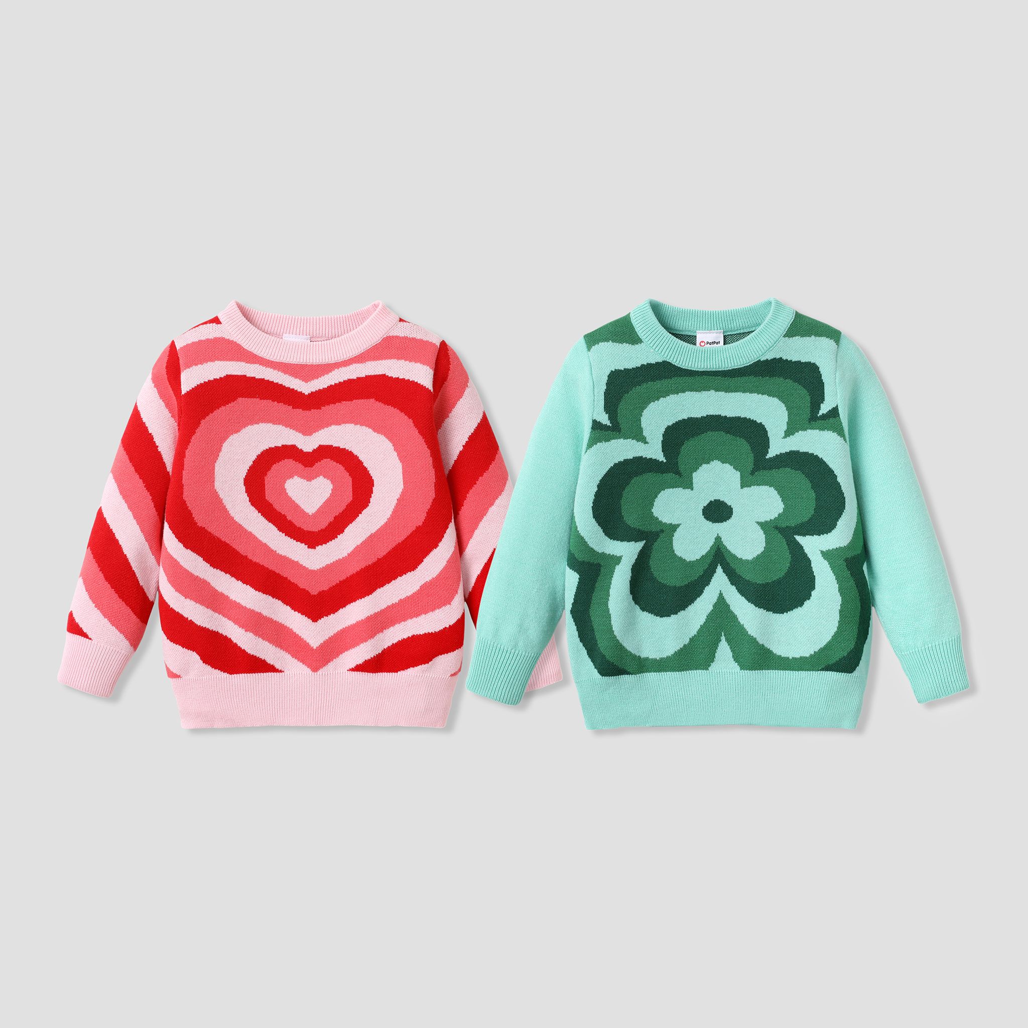 Enfant En Bas âge/Kid Girl Sweet Heart-shaped/Floral Pull