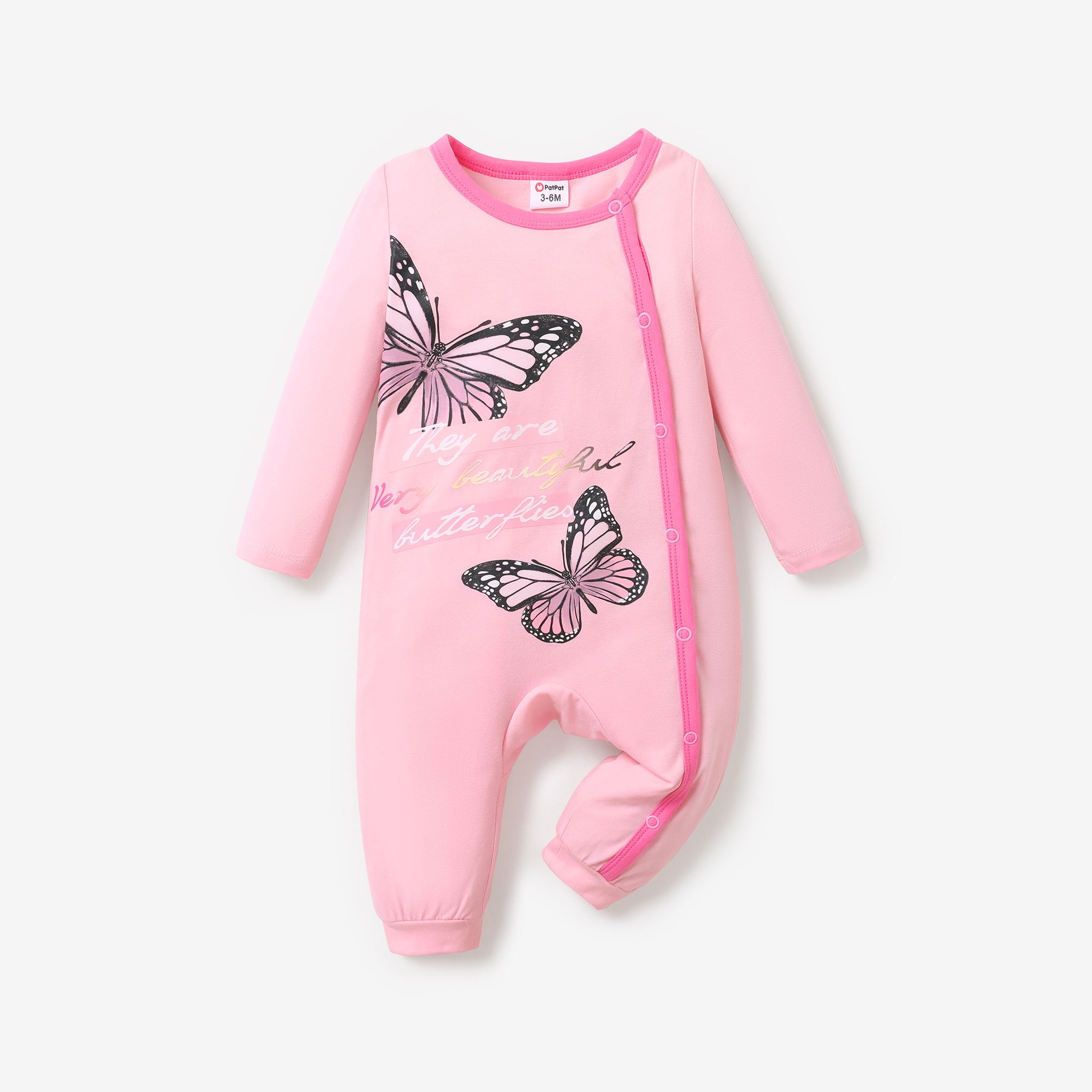 Baby Girl Sweet Butterfly Pattern Ruffle Design Jumpsuit