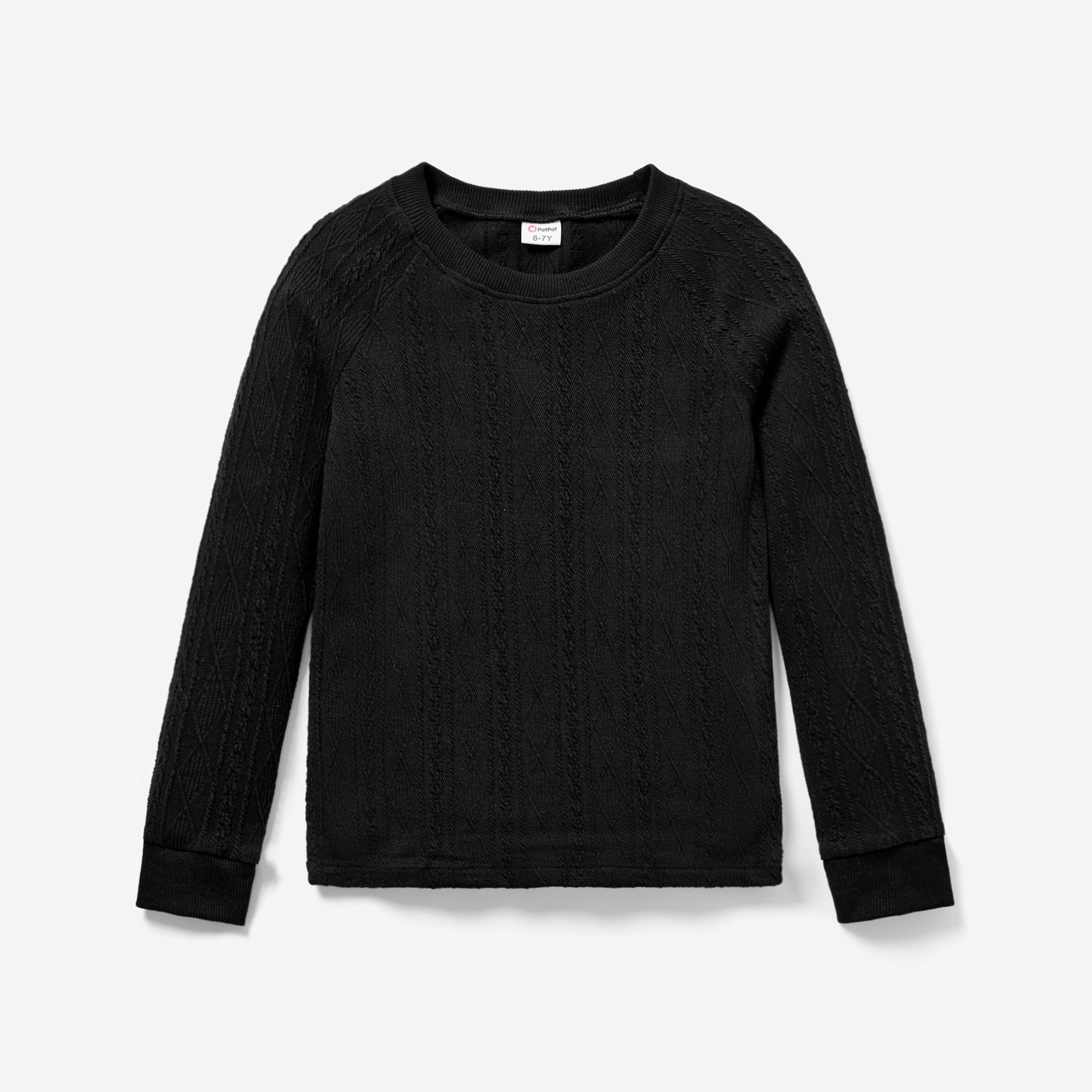 

Kid Girl's Basic Solid Color Textured Material Sweatshirt