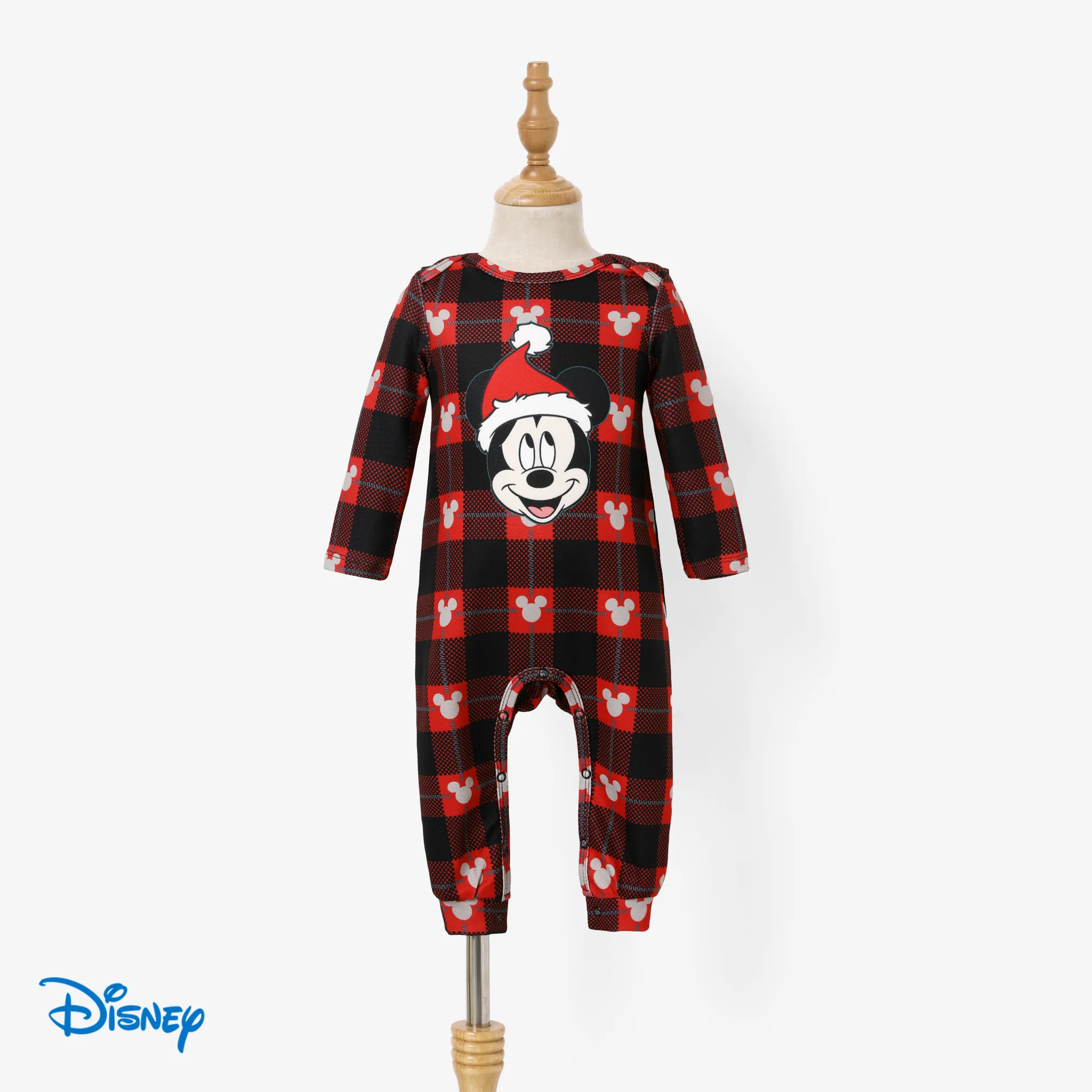 Disney Mickey and Friends Christmas Family Matching Character Print Long-sleeve Tops Black big image 1