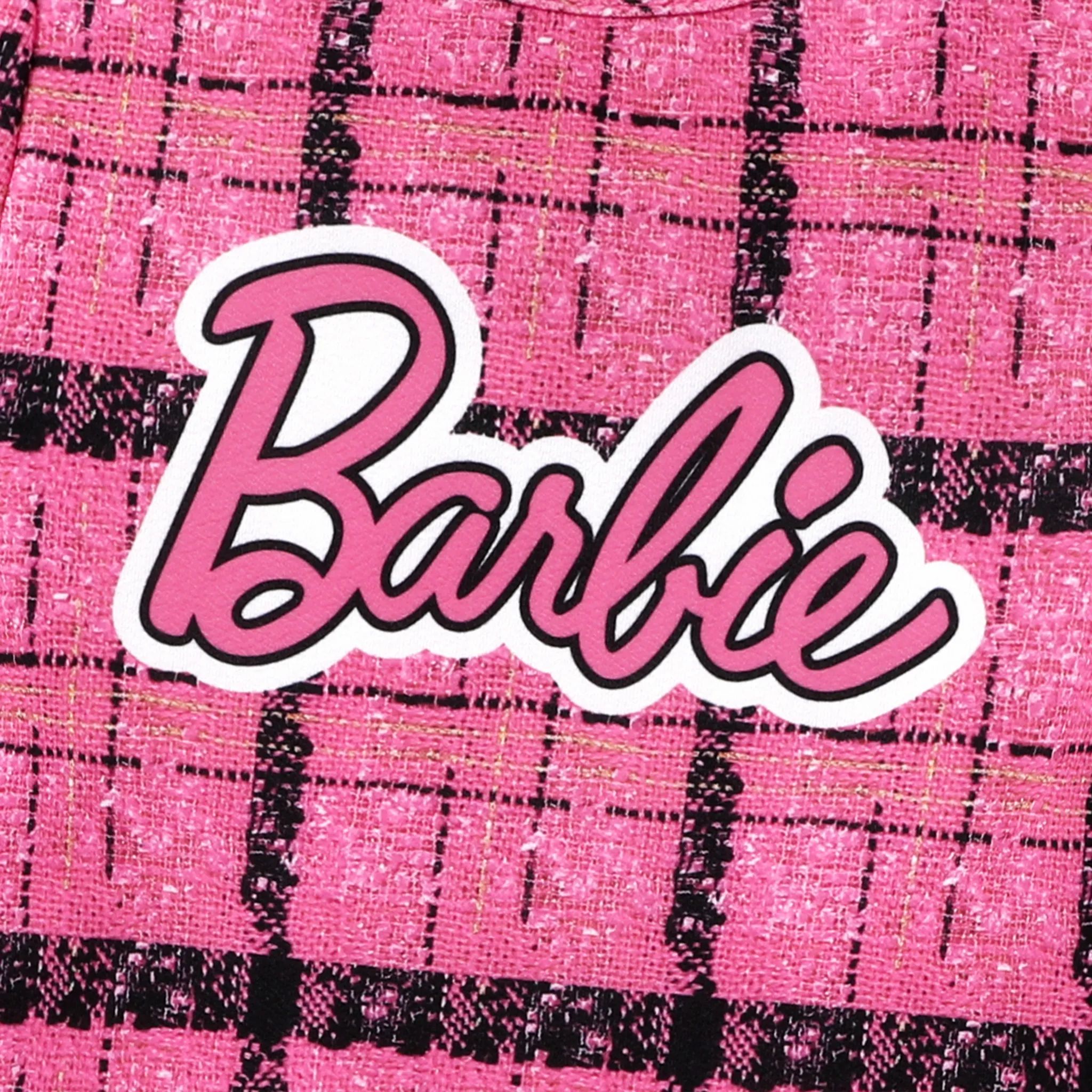 Barbie فساتين 4 - 14 سنة حريمي سحّاب نقش خطوط ومربعات زهري image 2