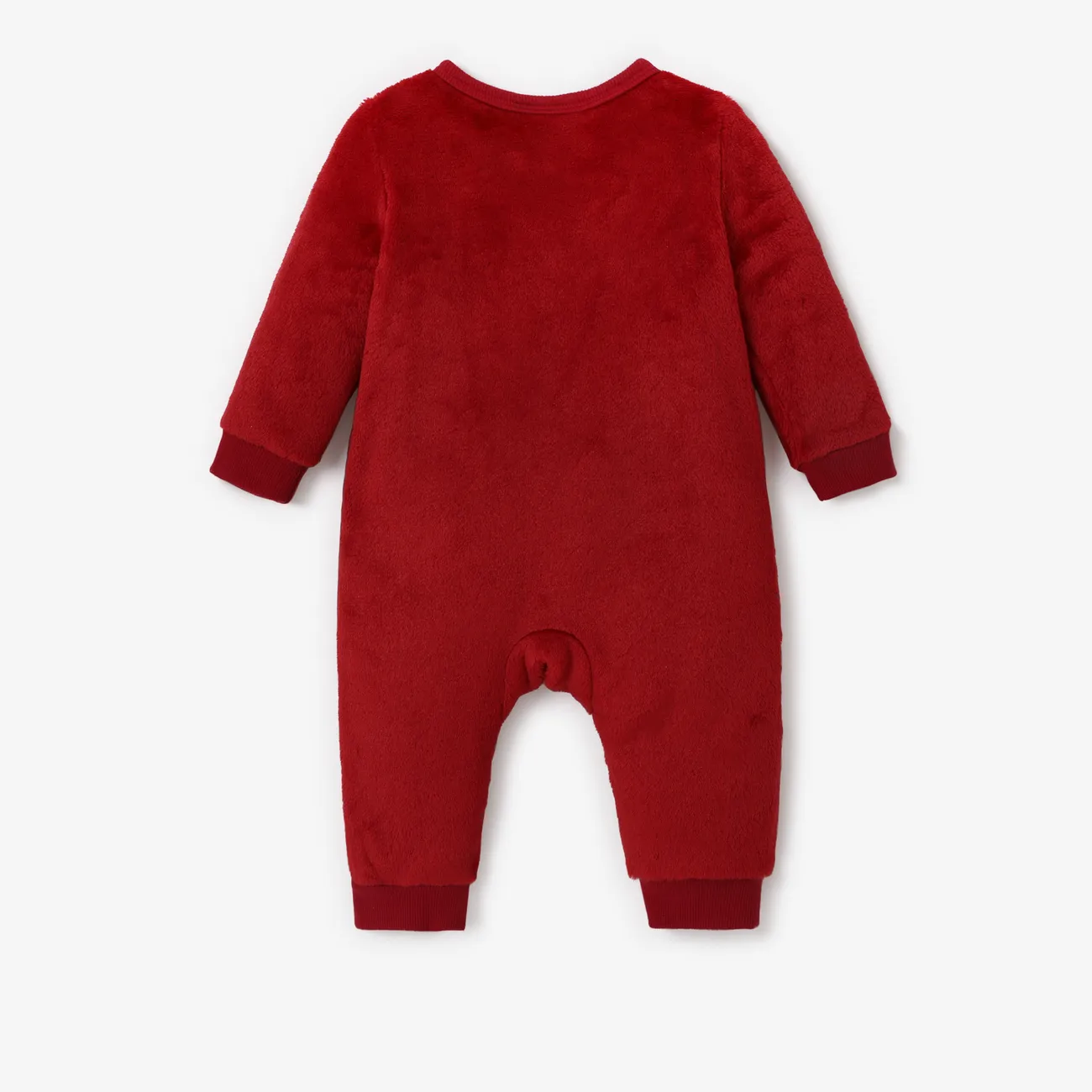 Harry Potter Baby Boy Material Patchwork Large Pattern Plush Long-sleeved Jumpsuit Brick red big image 1