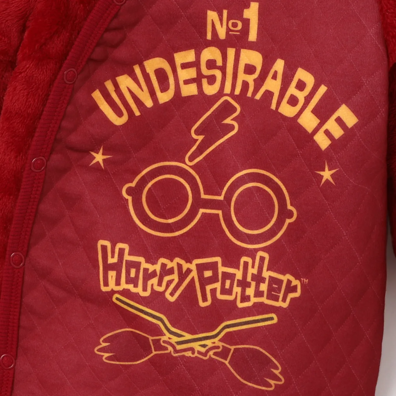 Harry Potter Bébé Unisexe Face oblique Enfantin Manches longues Combinaisons Rouge Brique big image 1