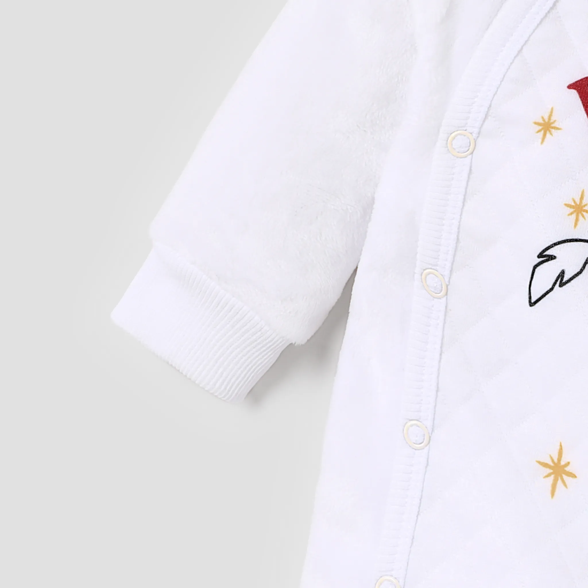 Harry Potter Baby Boy Material Patchwork Large Pattern Plush Long-sleeved Jumpsuit White image 4