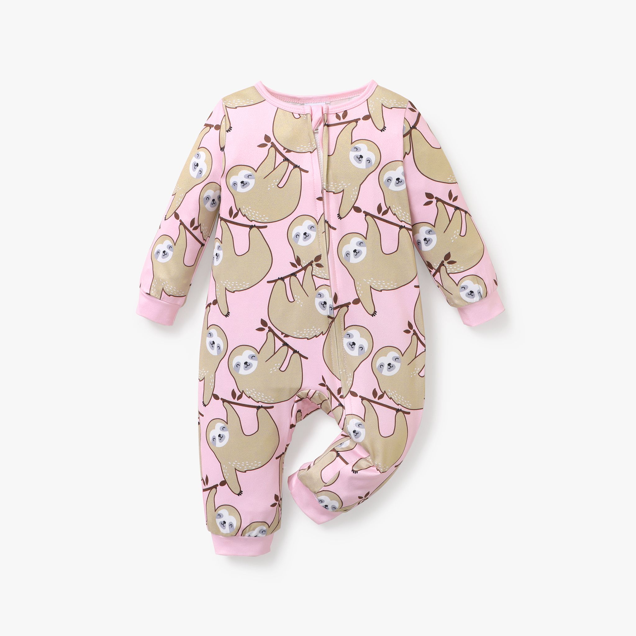 Baby Girl Animal Pattern Zipper Jumpsuit