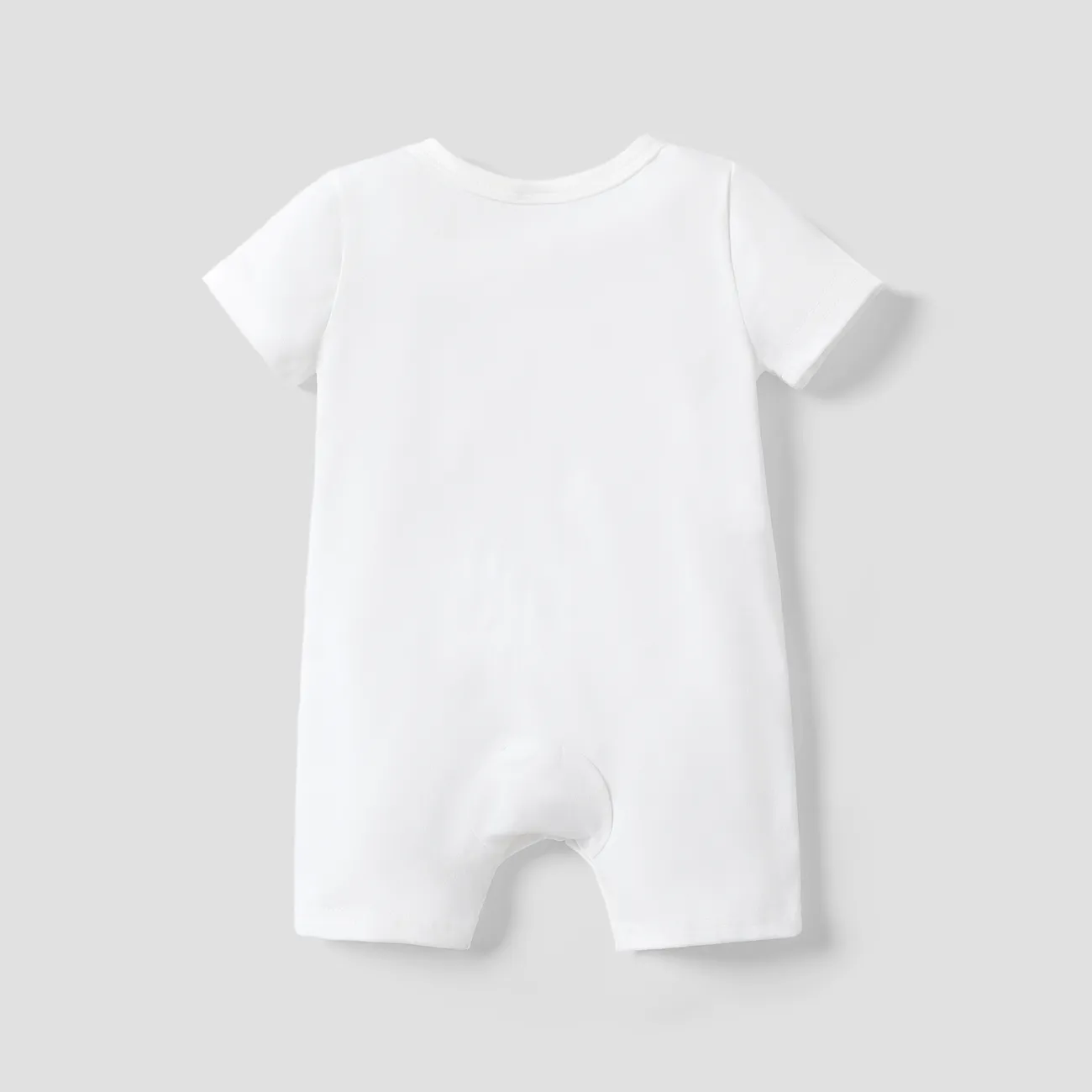 復活節 嬰兒 女 多種動物 童趣 短袖 連身衣 白色 big image 1