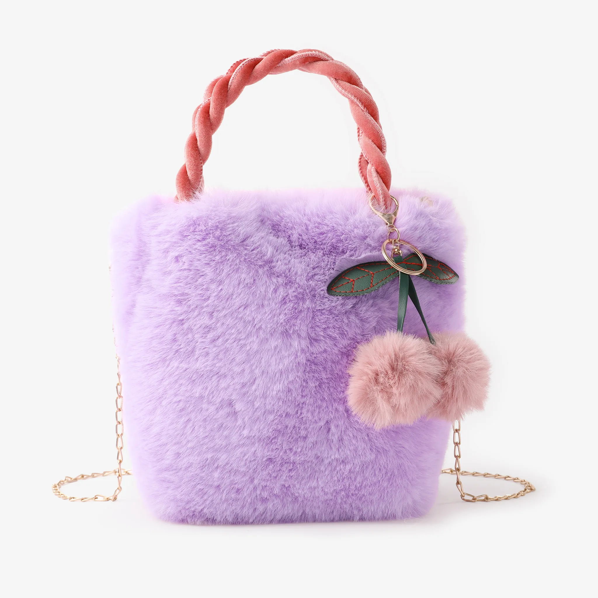 Kids likes Plush fashionable bucket bag Purple
