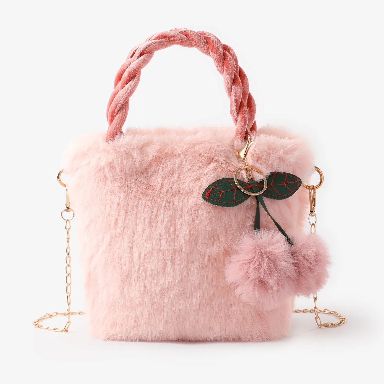 Kids likes Plush fashionable bucket bag Pink big image 1