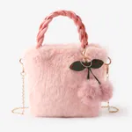 Kids likes Plush fashionable bucket bag Pink