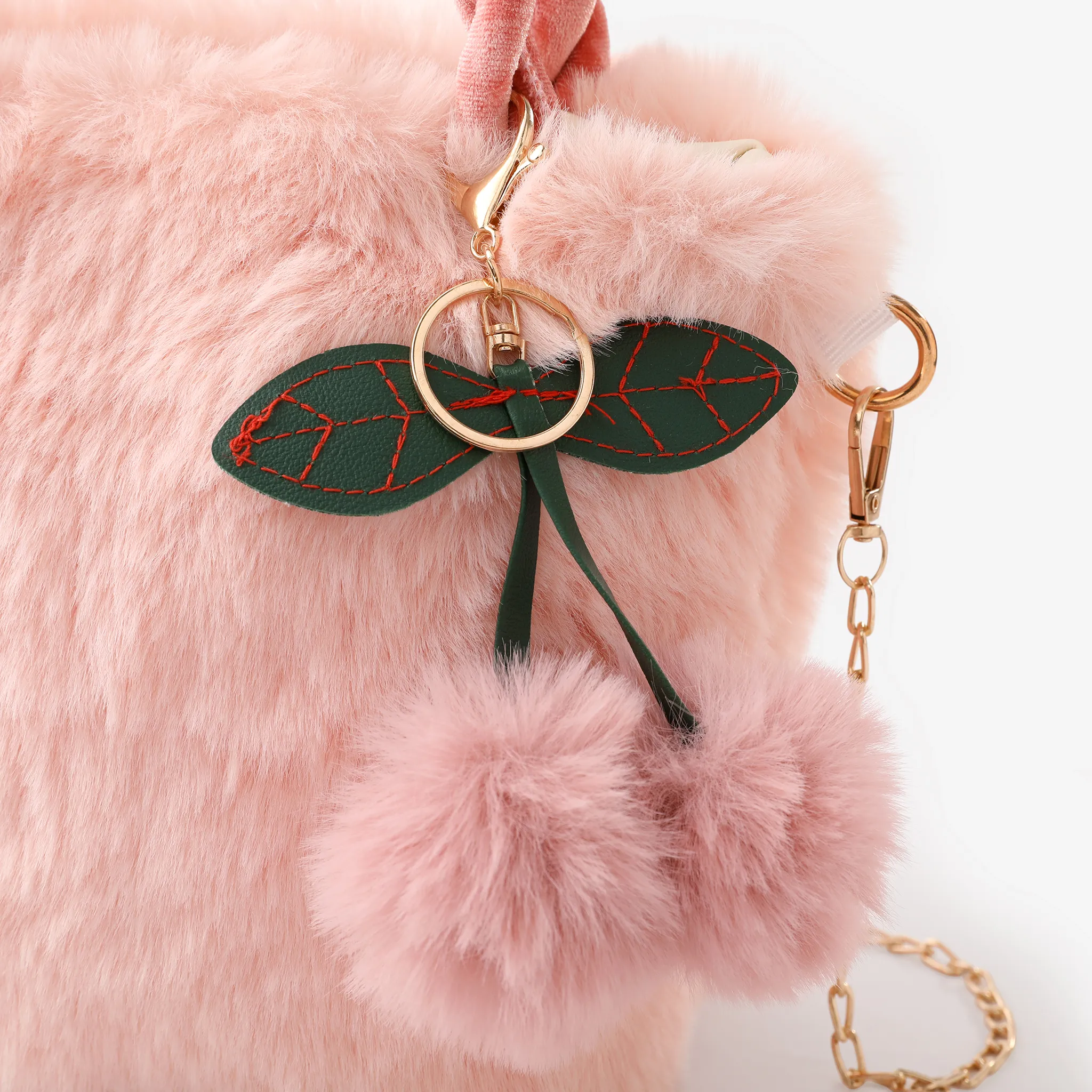 Kids likes Plush fashionable bucket bag Pink image 3