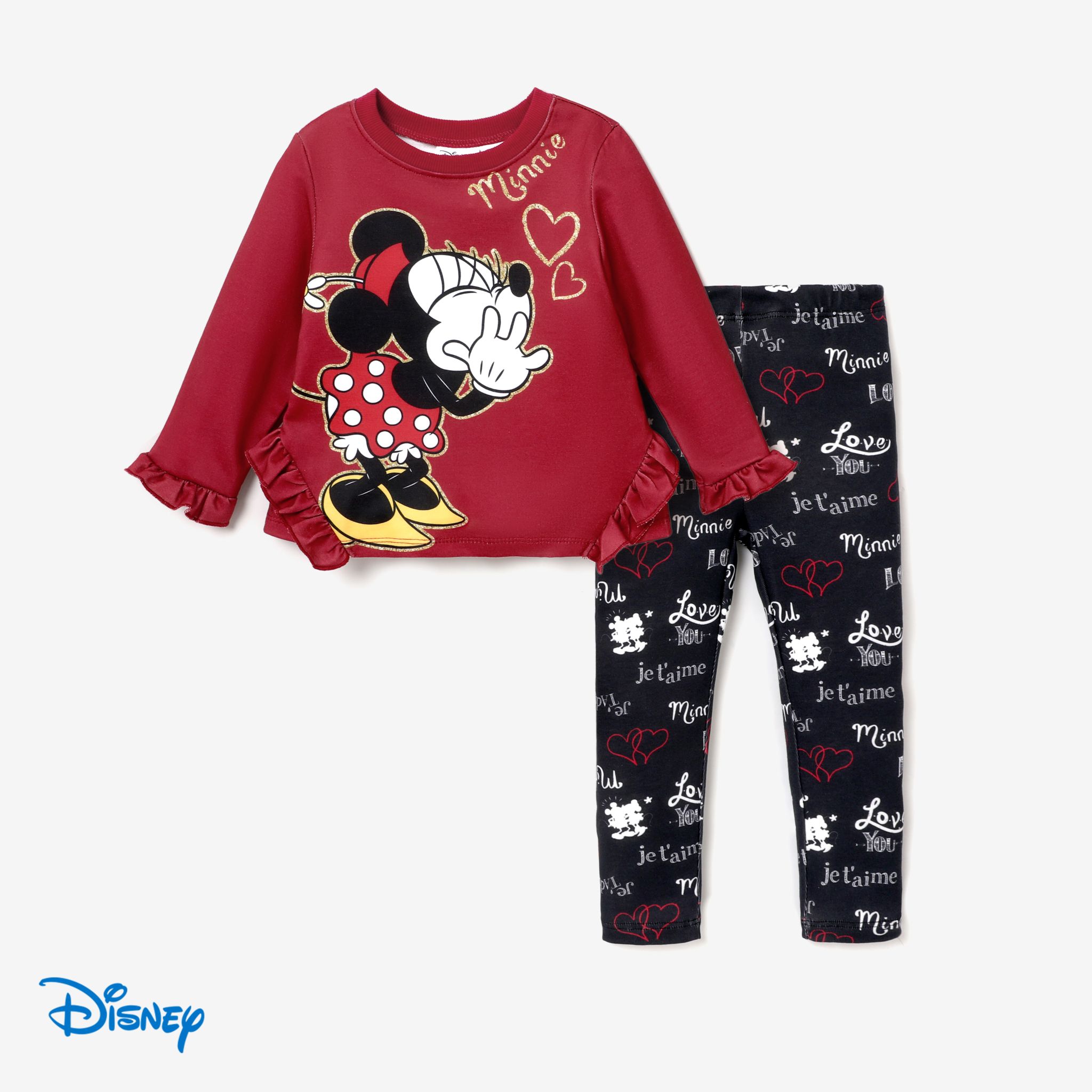 Disney Mickey And Minnie Valentine's Day Matching Character Heart Pattern Heart Set