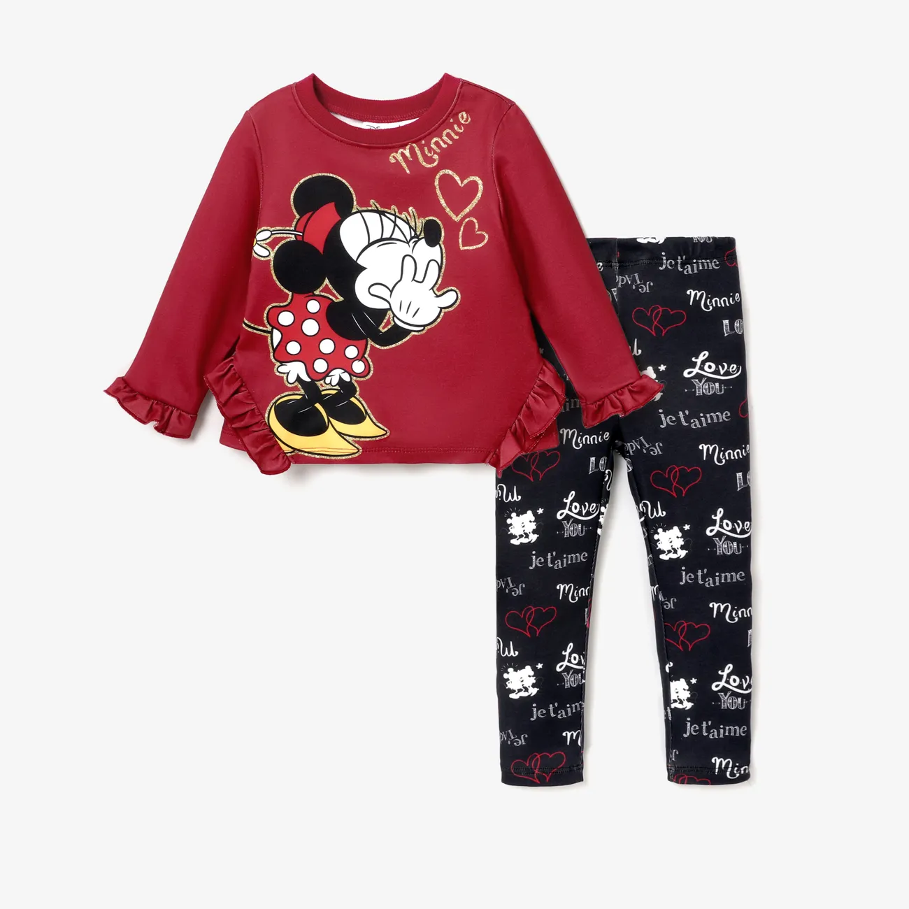 Disney Mickey and Friends Día de la Madre 2 unidades Chica Volantes Infantil Conjuntos vino rojo big image 1