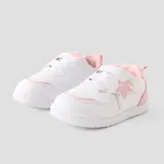 Toddlers and Kids Letters Embroidery Star Pattern Velcro Design Casual Shoes Pink