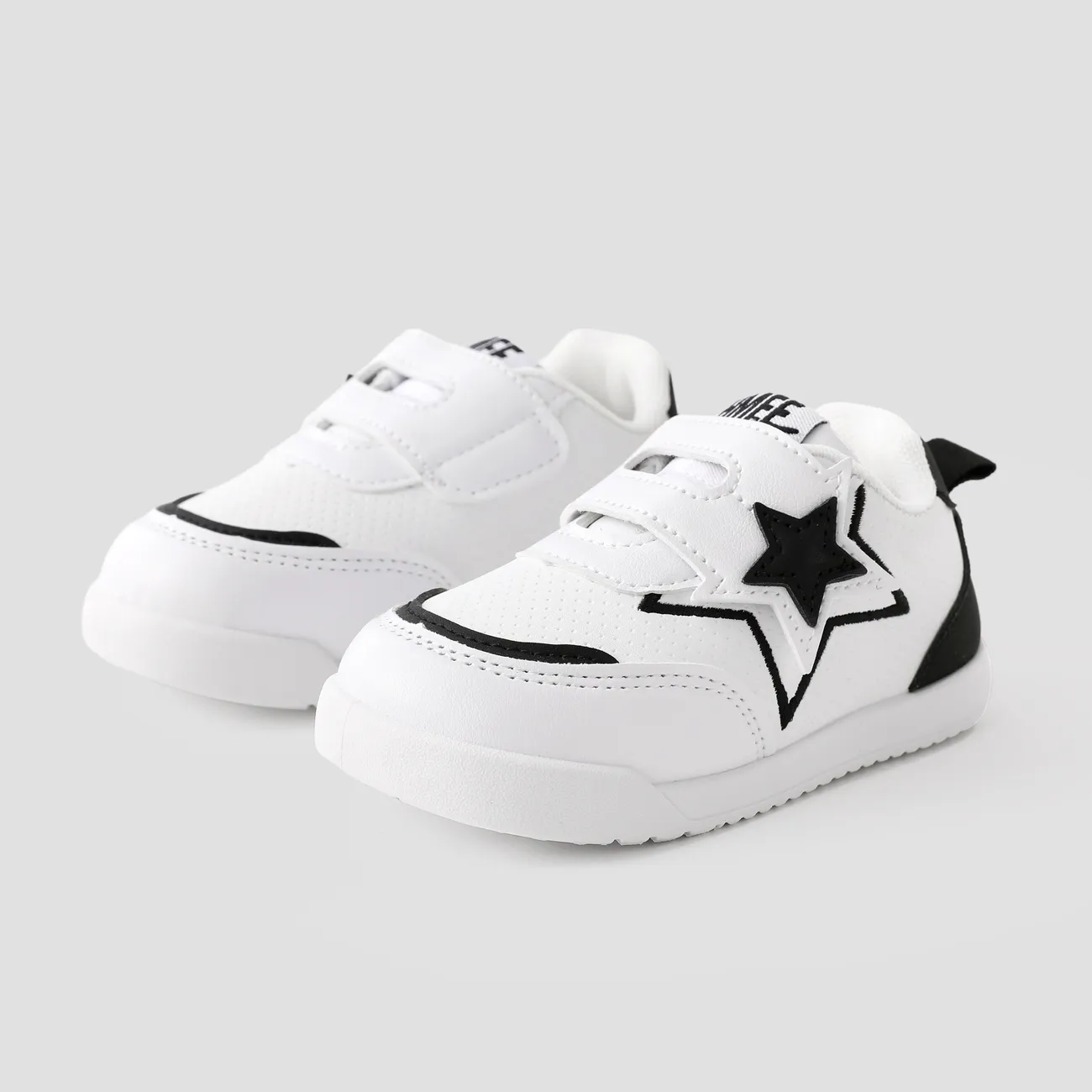 Toddlers and Kids Letters Embroidery Star Pattern Velcro Design Casual Shoes Black big image 1