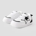 Toddlers and Kids Letters Embroidery Star Pattern Velcro Design Casual Shoes Black