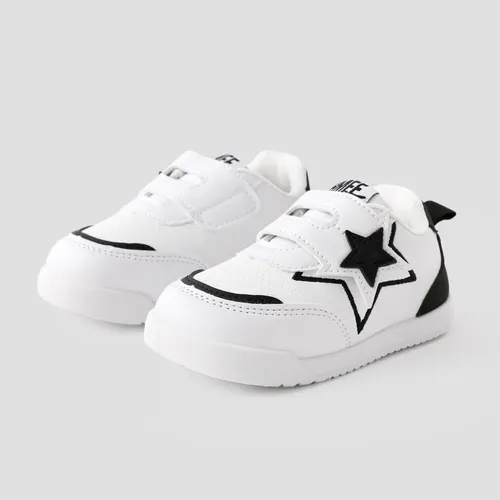 Crianças e Crianças Letras Bordado Star Pattern Velcro Design Casual Shoes