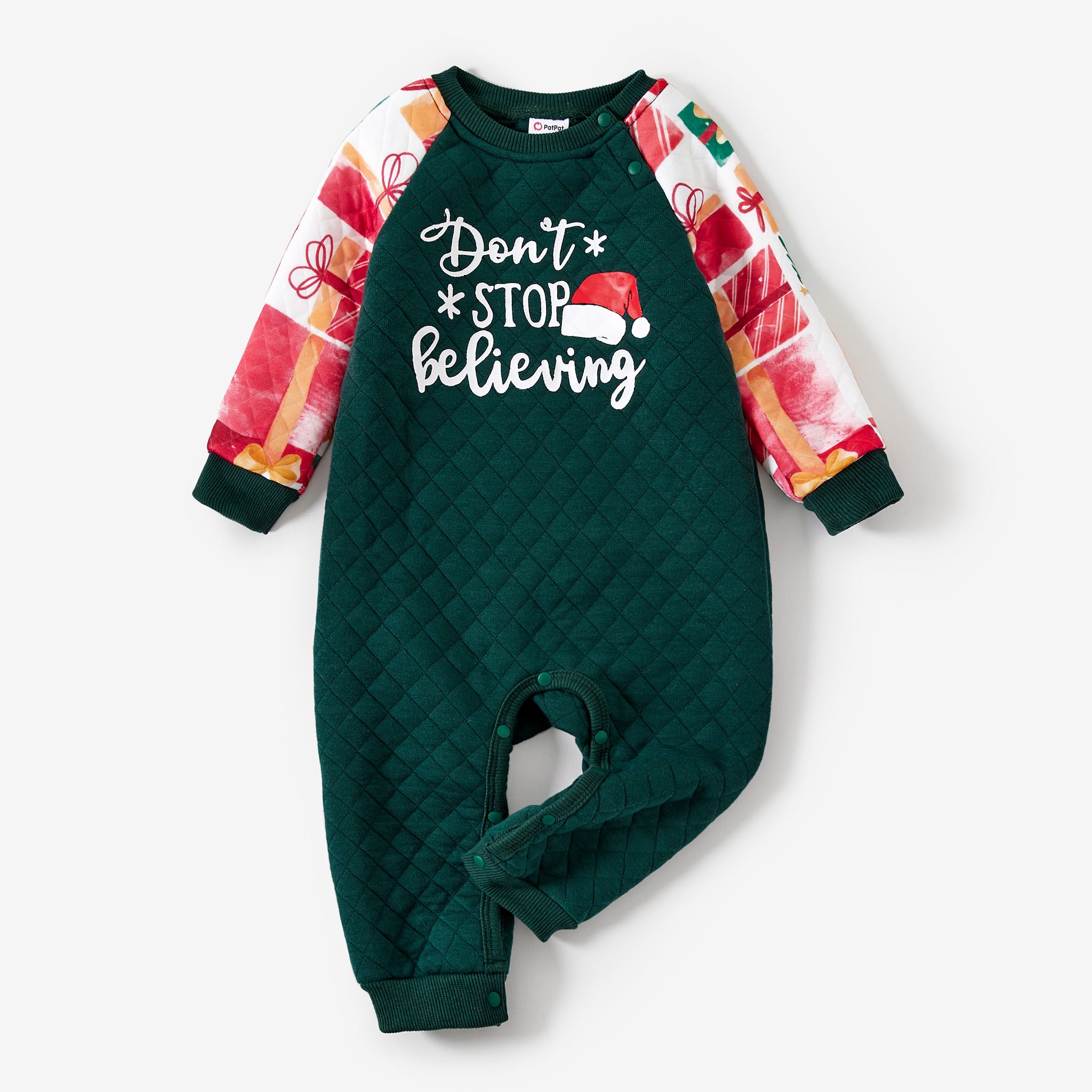 Christmas Family Matching Long-sleeve Letters & Hat Print Tops And Colorful Pants Sets