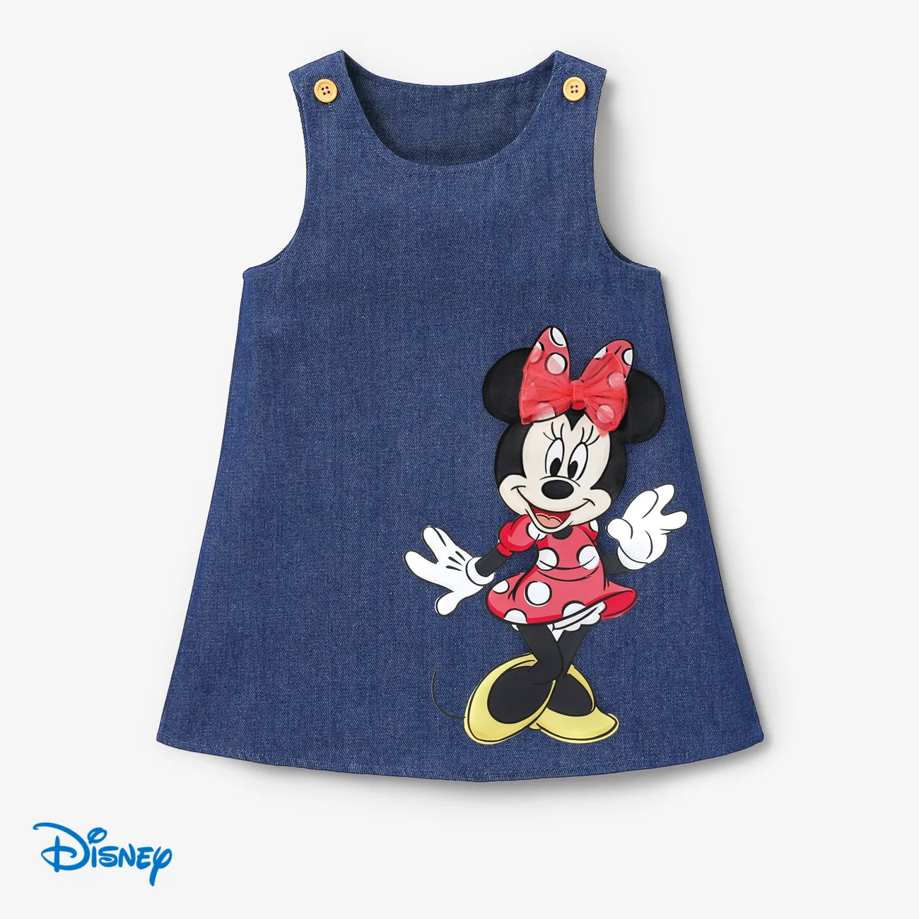 Disney Mickey and Friends Toddler Girl Three-dimensional Mesh Bow Denim Skirt DENIMBLUE big image 1